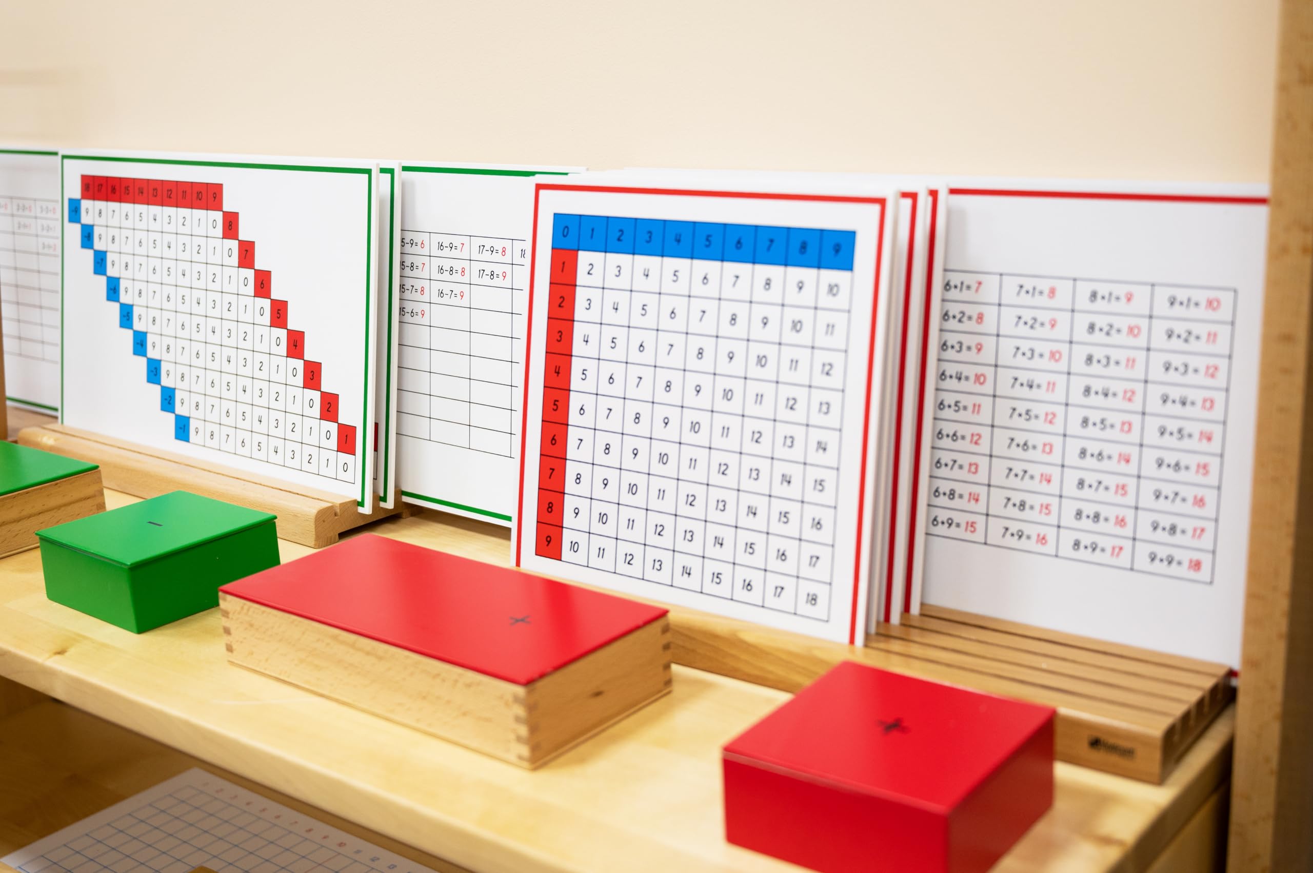 Montessori materiały matematyczne – drewniana zabawka edukacyjna do liczb i liczb, przedszkola i szkoły podstawowej, domowej i sali lekcyjnej od 3 lat (Montessori odejmowanie zadań)