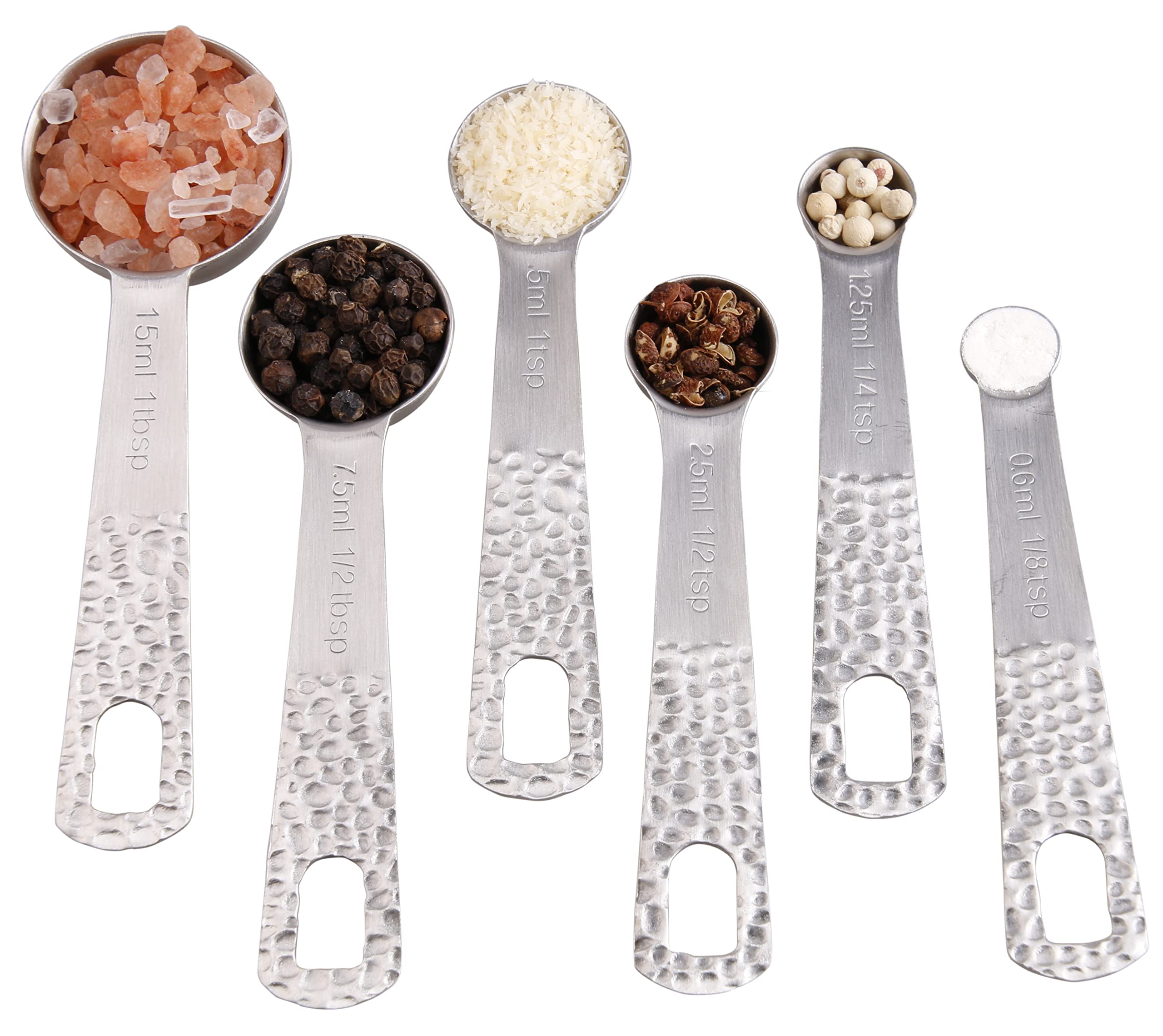 Juego de tazas y cucharas medidoras, juego de tazas y cucharas medidoras de acero inoxidable 18/8 para hornear y cocina, tazas métricas y estadounidenses 5 tazas medidoras y 6 cucharas con 1
