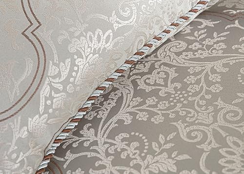 Miniatura 3 de Chezmoi Collection Juego de edredón tejido jacquard de medallón floral de diamante negrodorado de 7 piezas, tamaño California King