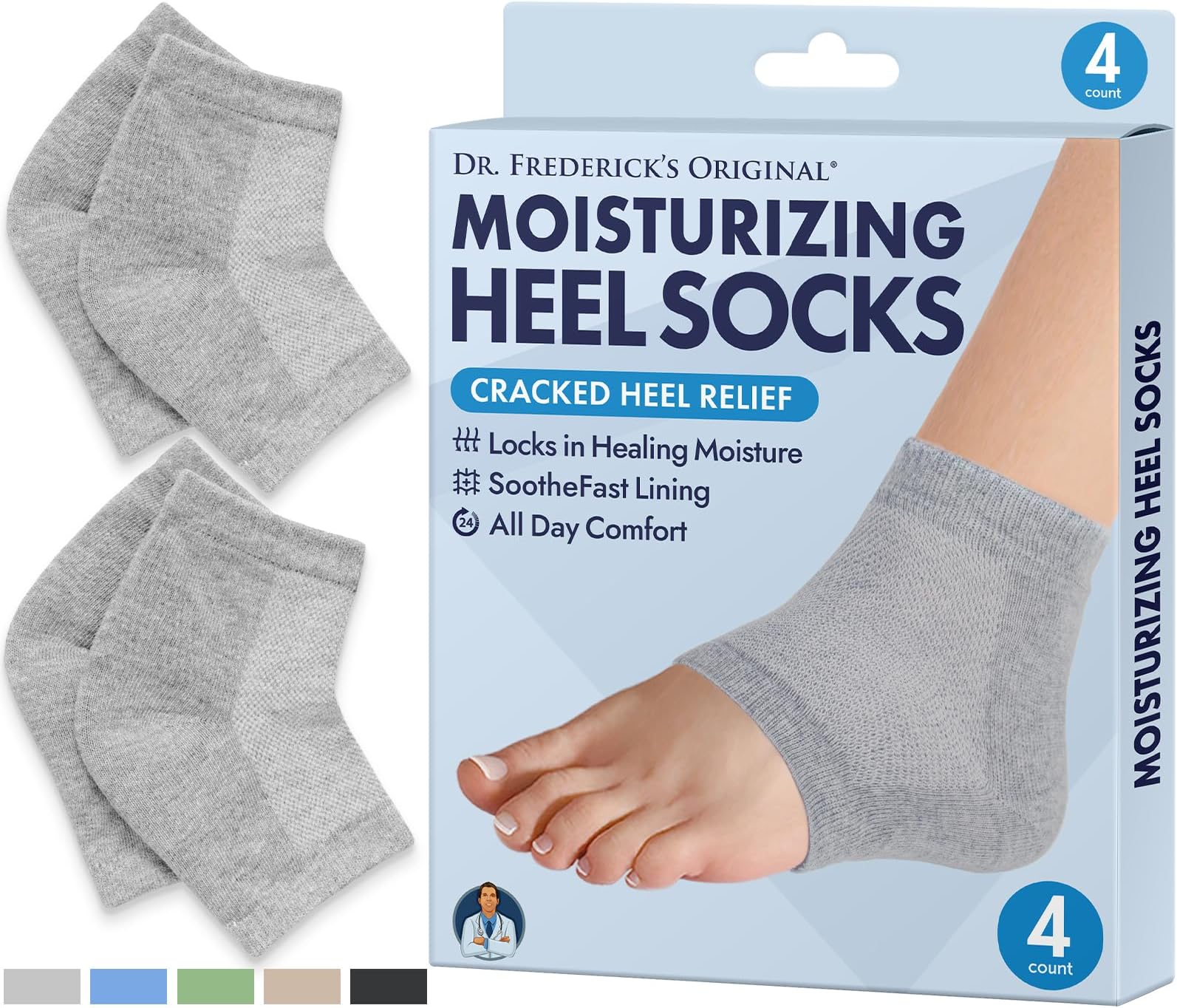 WLLHYF 3 Pairs Moisturizing Socks Overnight Spa Socks for