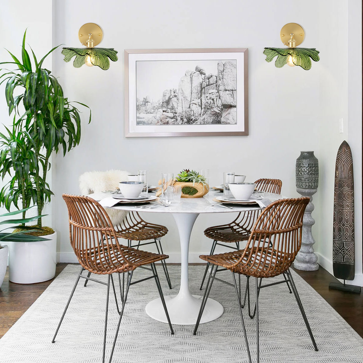 フラワーパターン シャンデリアと壁付けライトセット 51qfPYtCIFL