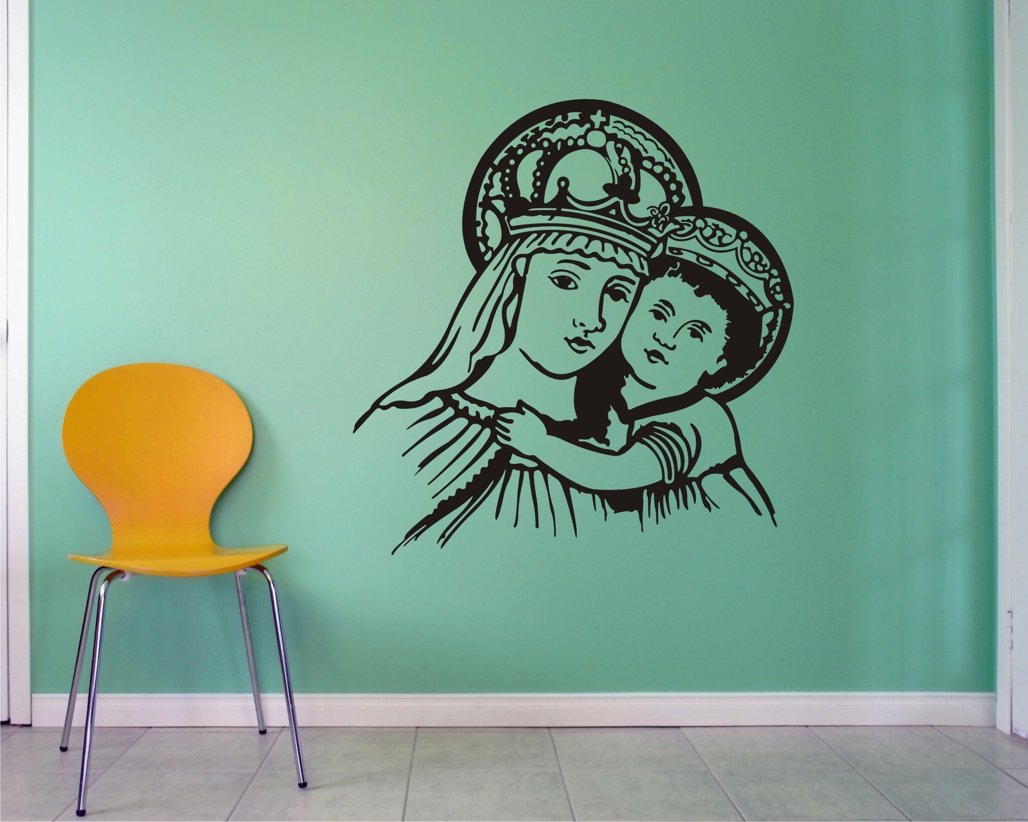 Beautiful Mother Mary with Baby Black Wall Sticker and Wallpaper Size(59 * 61) cm (B075HFGDN6) Amazon Price History, Amazon Price Tracker