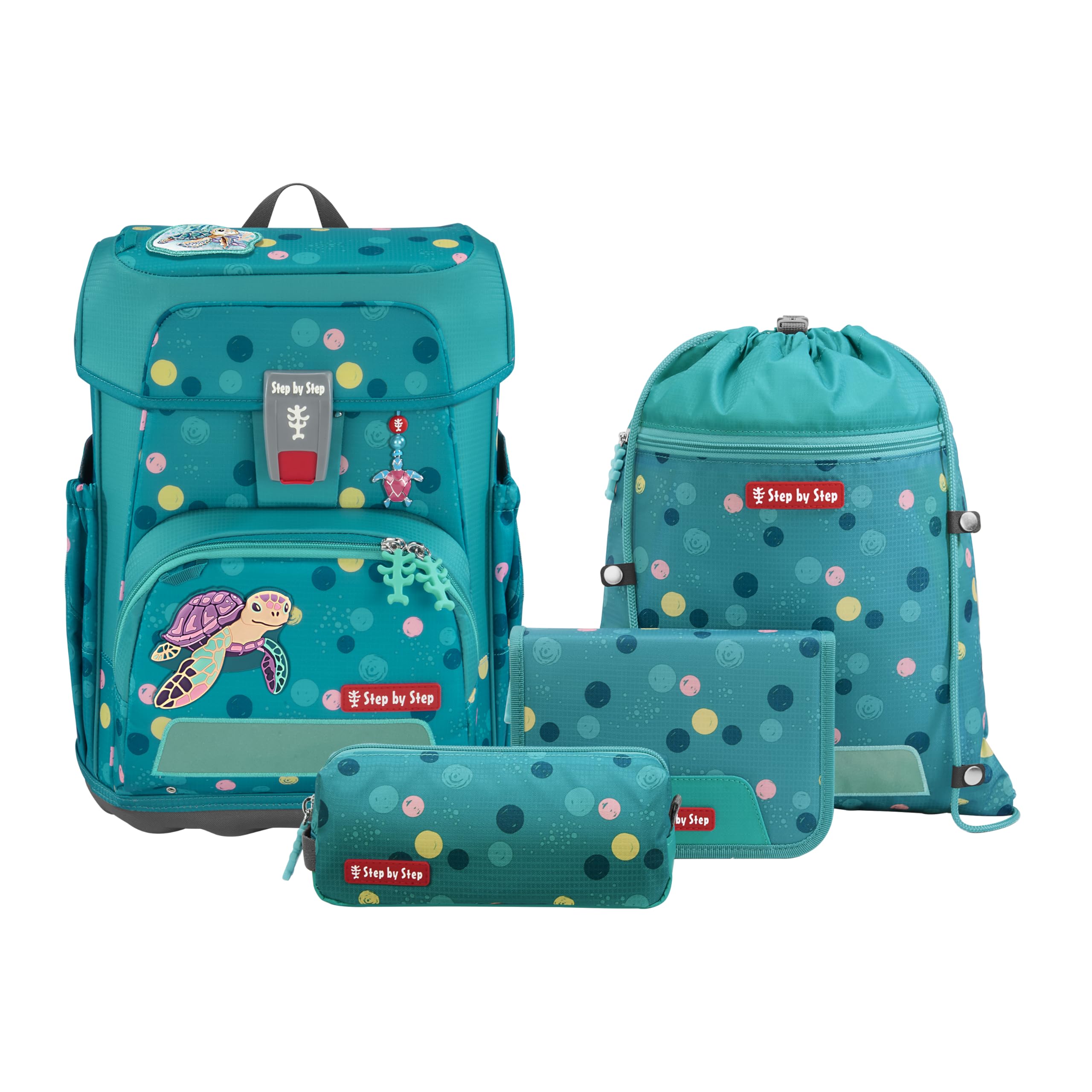 Step by Step Schulranzen-Set Cloud | Turtle Josie, 5-teilig, türkis