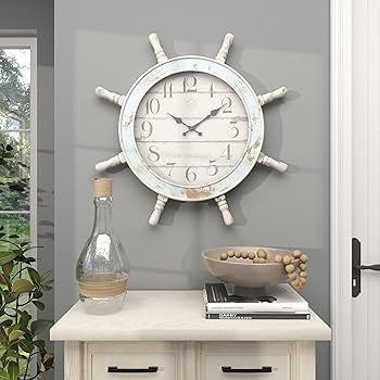 Amazon.com: Deco 79 Wood Sail Boat Decorative Wall Clock with Ship