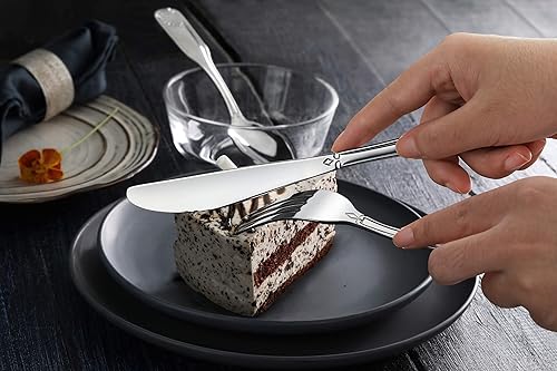 Miniatura 8 de New Star Foodservice 58246 Patrón de concha, acero inoxidable 180, cuchillo de cena, 8.6 pulgadas, juego de 12