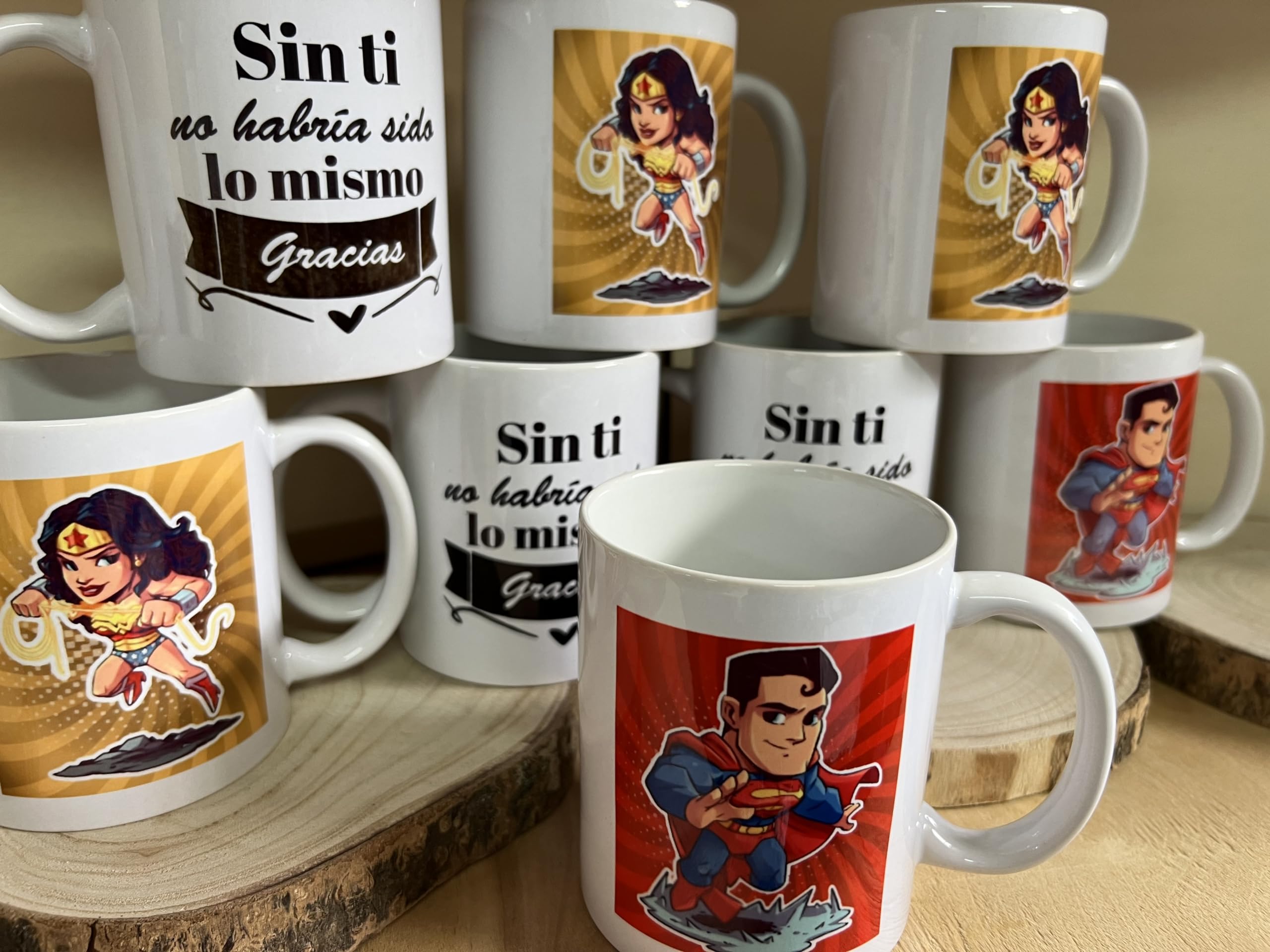 Uvimark - 10 Tazas Personalizadas - Mugs personalizables para para Bodas, Cumpleaños, Comuniones, Empresas - Regalo Original