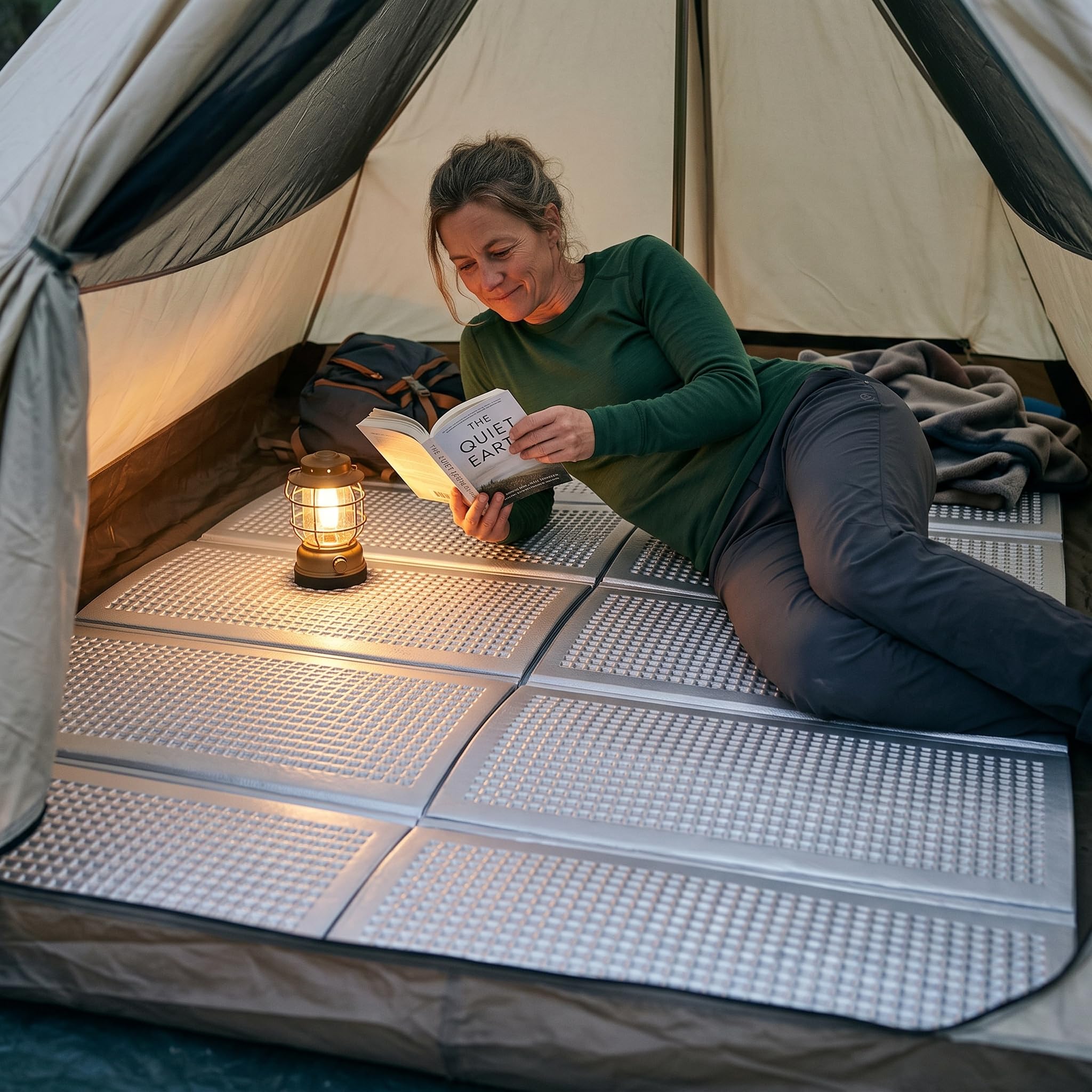 Colchoneta Espuma Aluminio para Camping, 1-2, Aislante para Exteriores, Esterilla Plegable