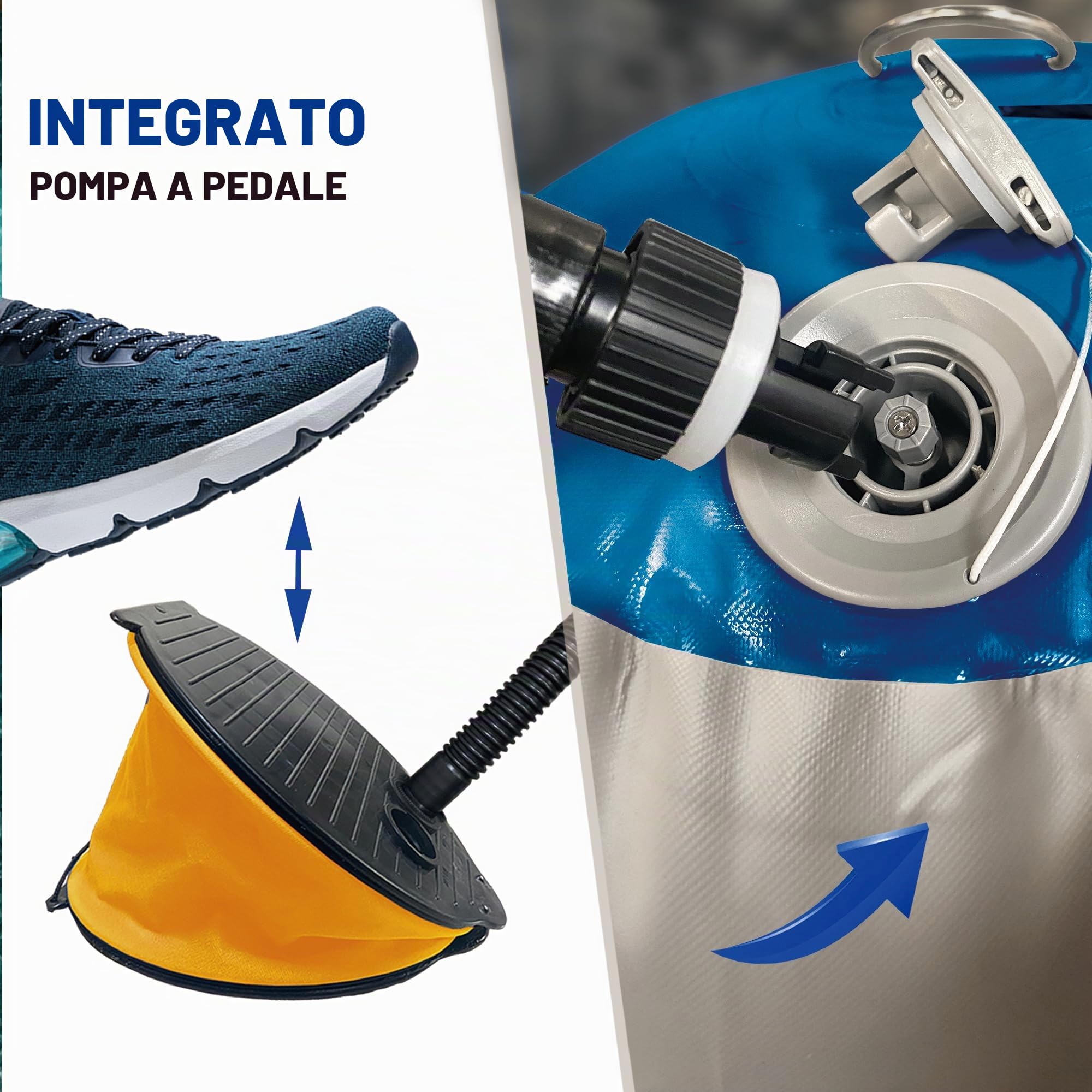 Gommone ad alte prestazioni, per ancoraggio, yacht, barche a vela, parafango da barca, dotato di corda in nylon a doppia treccia da 10 m, pompa a pedale