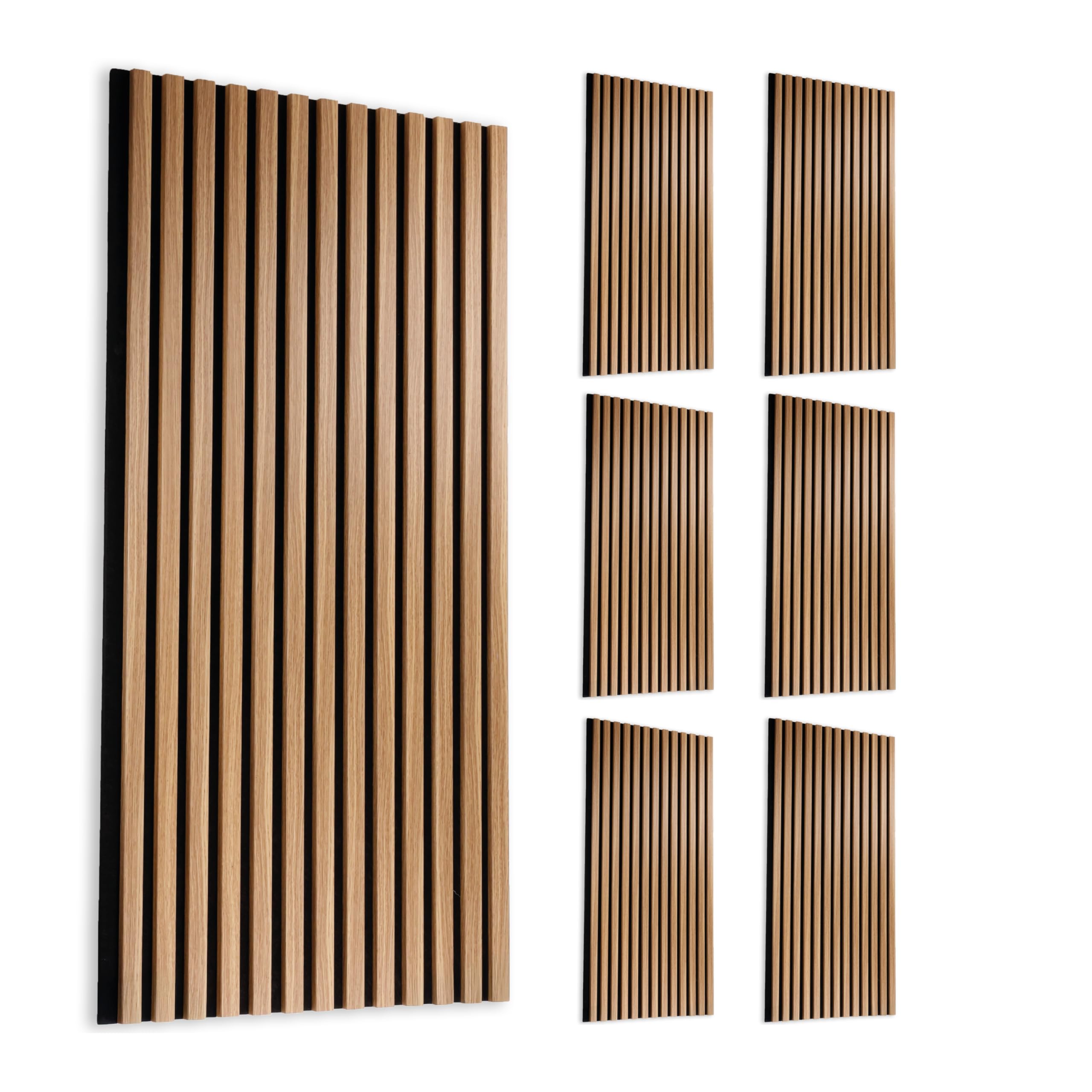 INNOVATE Akustikpaneele Holz 120x60 cm 6 Stk. I Akustik Holzpaneele Wand | Akustikpaneele Eiche hell 4,32m² Wanddeko Holz I Acoustic Panel Wanddeko Wohnzimmer I Akustikpaneele 120x60 Wandverkleidung