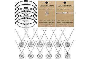 Sureio 2024 Graduation Gifts Bulk - Compass Bracelets and Necklaces