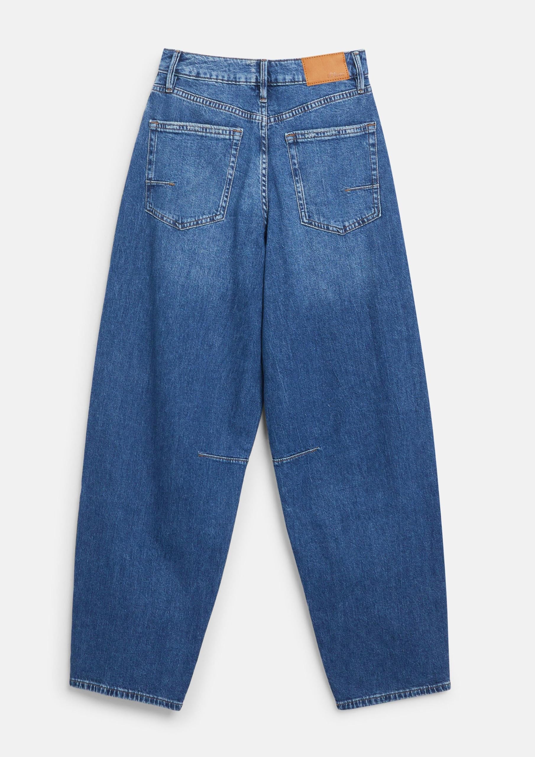 s.Oliver Damen Jeans – High Rise, Barrel Leg, Ankle-Länge, Denim mit Stretch – 5-Pocket-Form