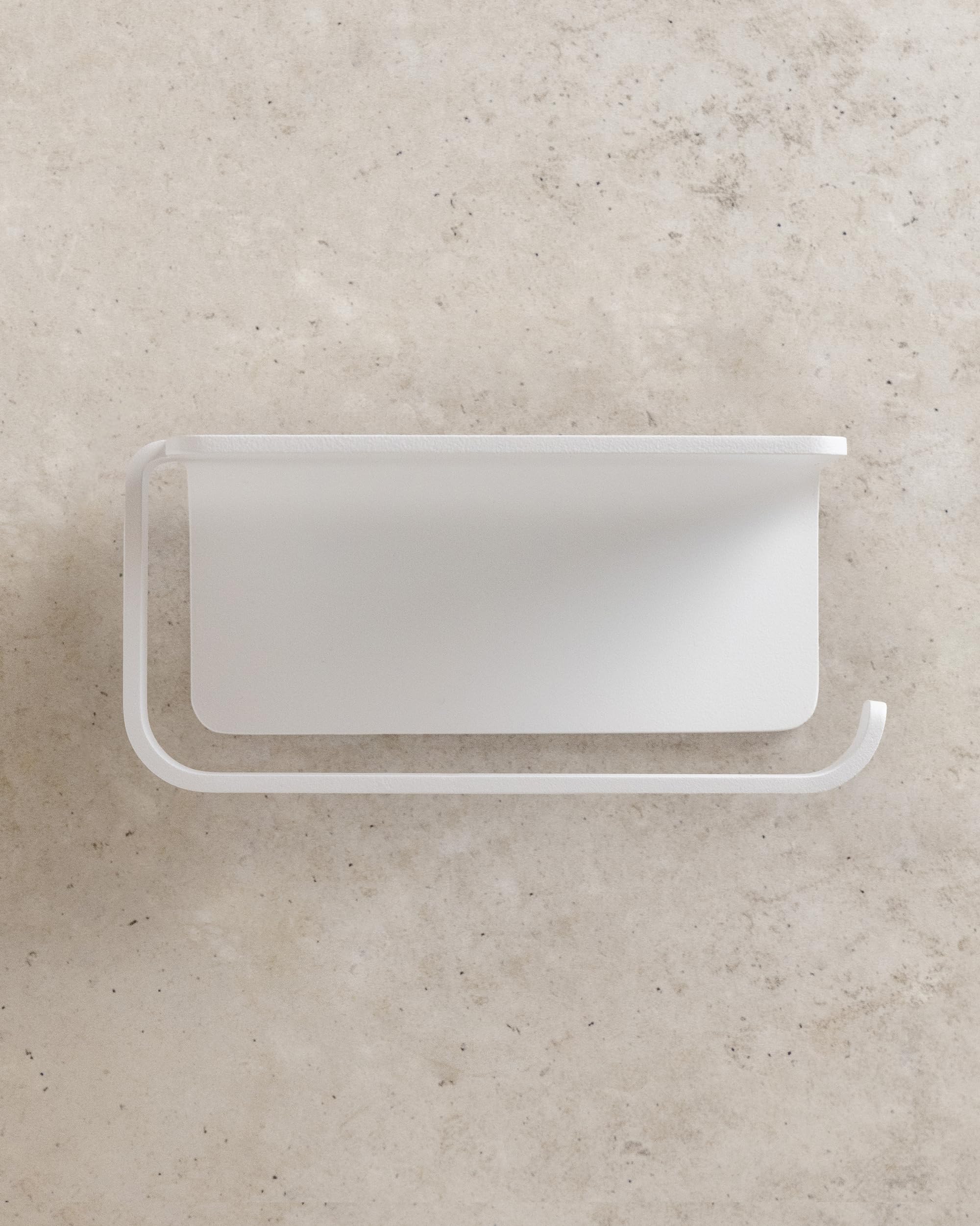 KAZAI. Portarrollos sin taladrar | Porta Rollos de Papel higiénico Adhesivo con Estante | Soporte de Papel higiénico para baño en Metal | Blanco