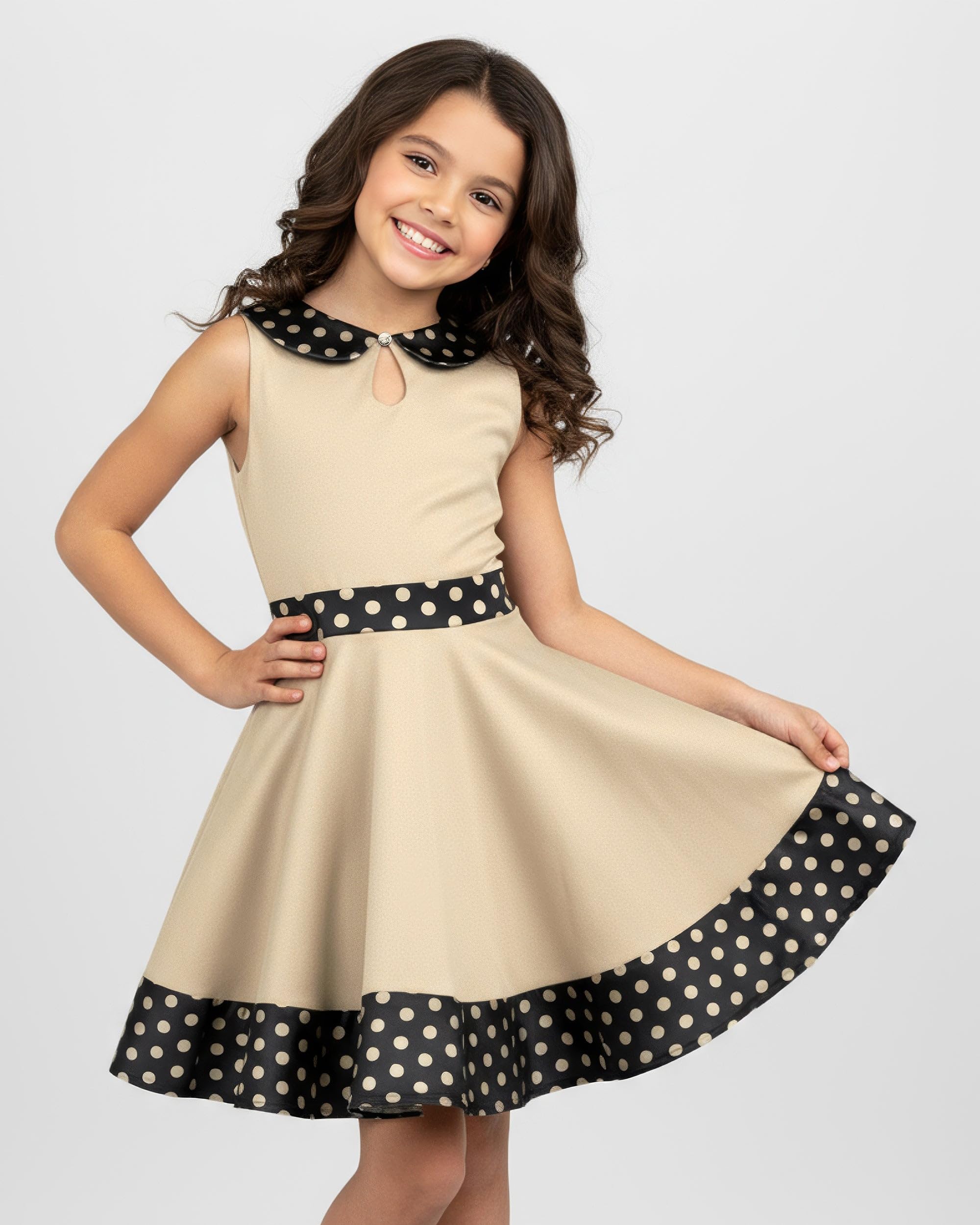 BlackButterfly Enfants Robe Années 50 Vintage à Pois 'Zoey'