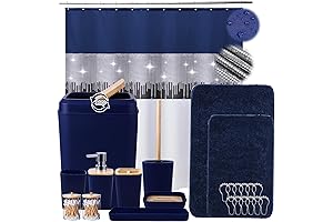 Captivating 24-Piece Navy Blue Bathroom Accessory Set with All-Inclusive Features