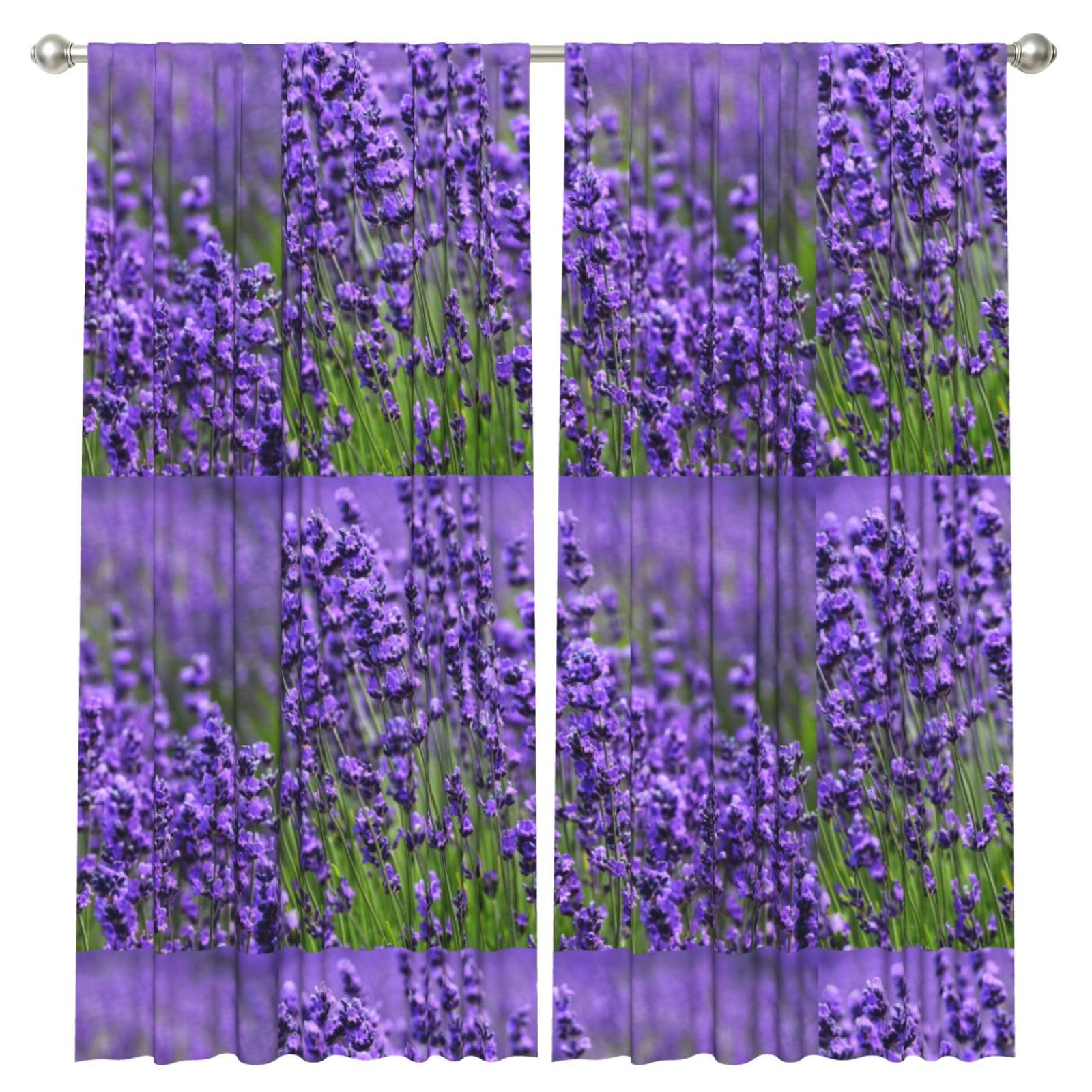 InOmak Purple Lavender, 2 Panels Window Curtains 52 x 84 Inch Blackout Curtains for Living Room Bedroom