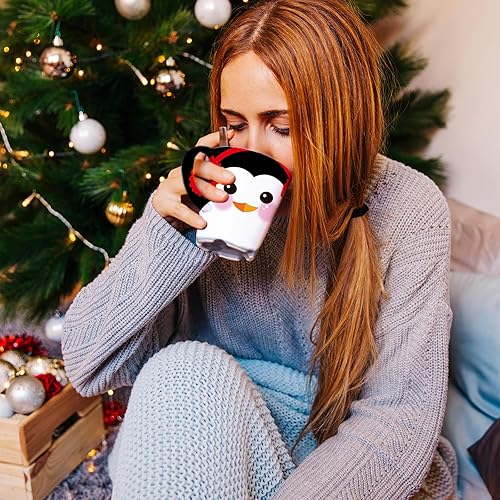 Miniatura 7 de AnyDesign Calcomanías de transferencia de vasos de Navidad, lindos personajes de dibujos animados, adhesivos impermeables para tazas de 16 onzas,