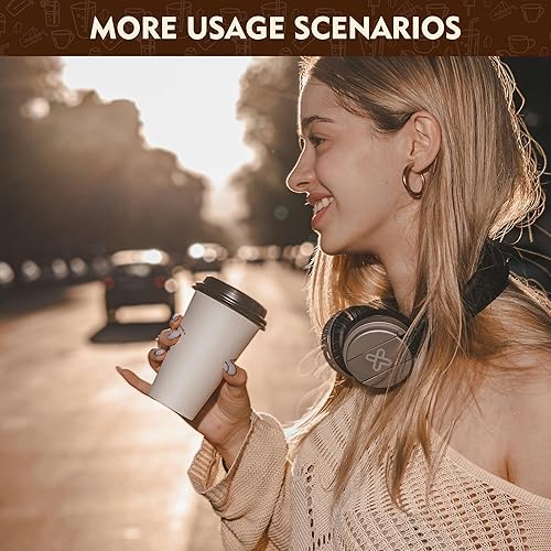 Miniatura 5 de YEEHAW Paquete de 100 tazas de café desechables de 16 onzas con tapas, vasos de papel a prueba de calor y fugas, tazas de café para bebidas