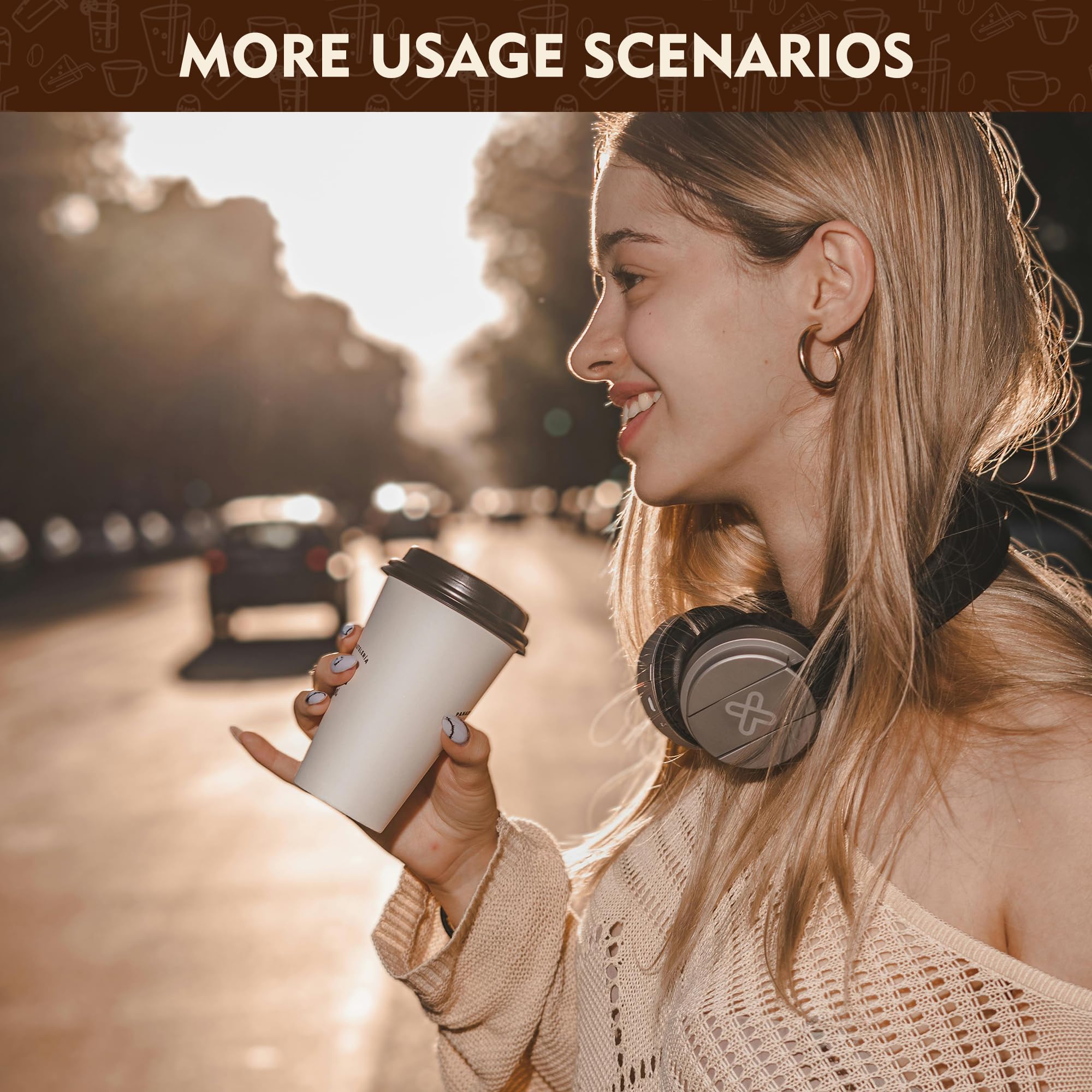 YEEHAW 16 oz Disposable Coffee Cups with Lids 100 Pack — Amazon image 5