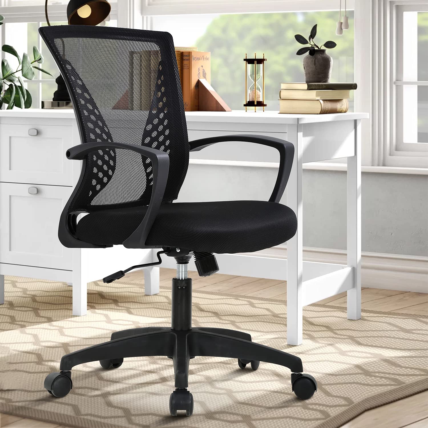 Ergonomic Office Chair Mid Back Mesh Swivel Computer Desk Chair Adjustable Comfortable Rolling Executive Task Work Chair with
