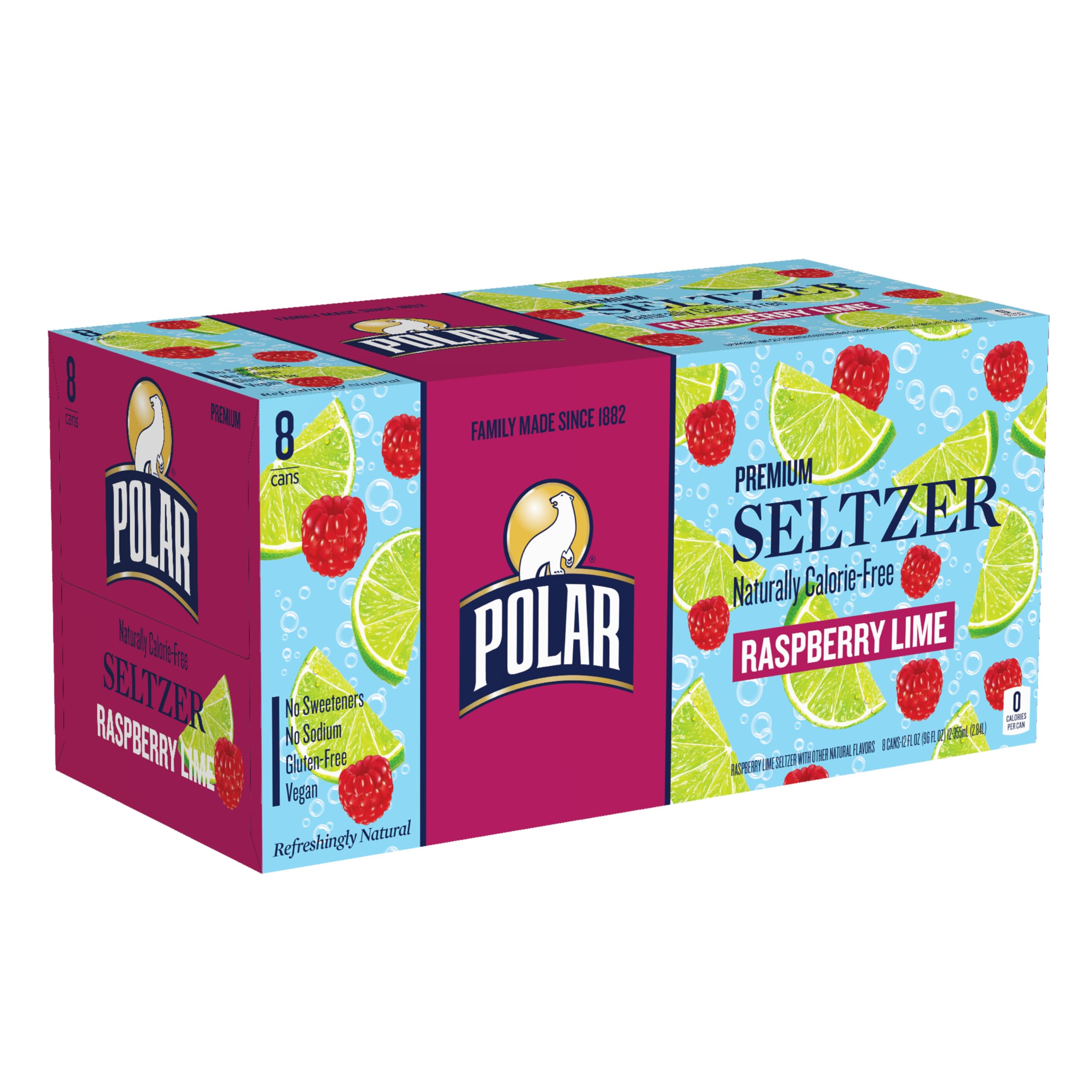 Polar Raspberry Lime Seltzer 12 Oz Can (Pack of 8)