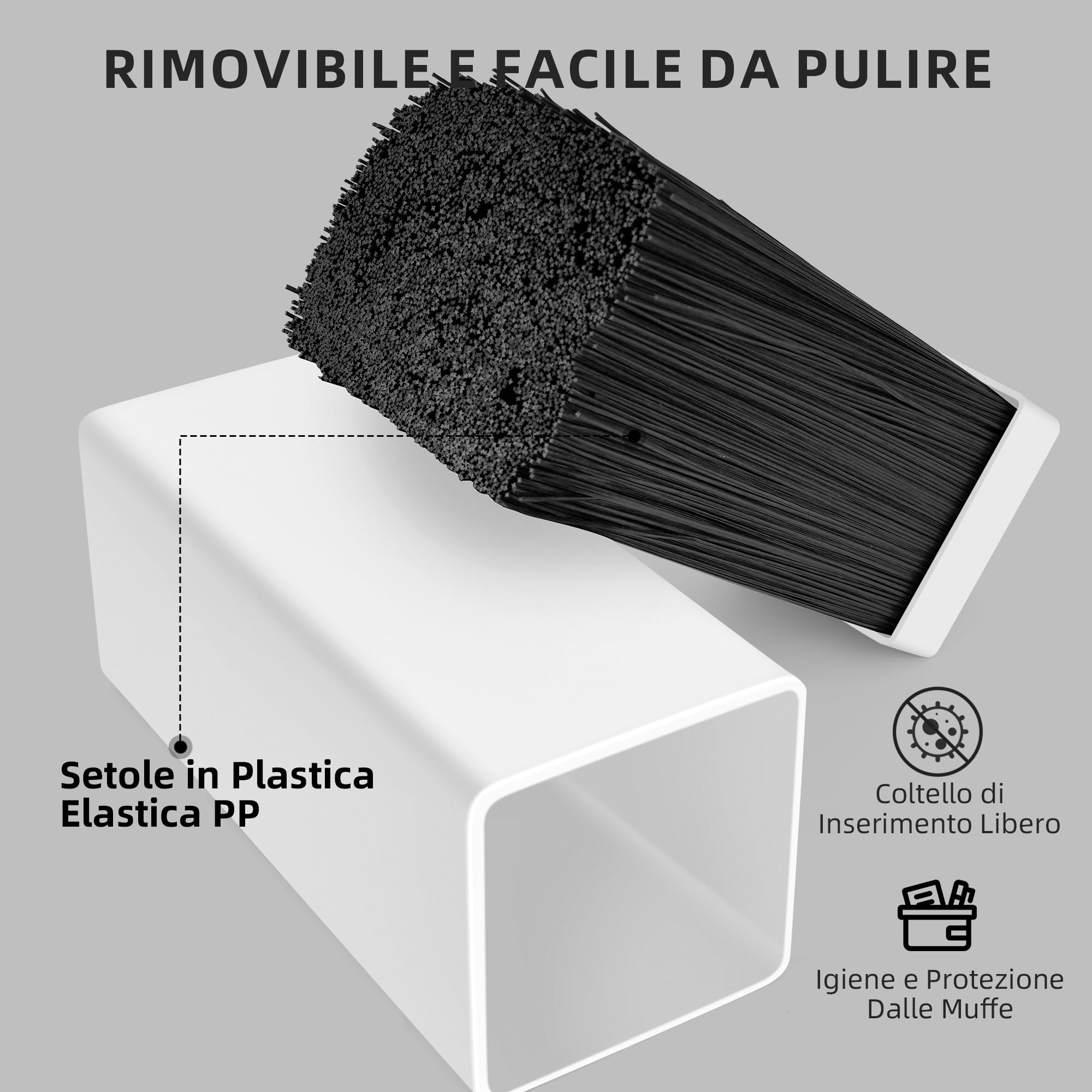 Portacoltelli Da Cucina Cheerhom - Senza Coltelli - Con Stecche Flessibili - Nero - Per 5-8 Coltelli - 22x9,5x9,5 Cm - Foto 8