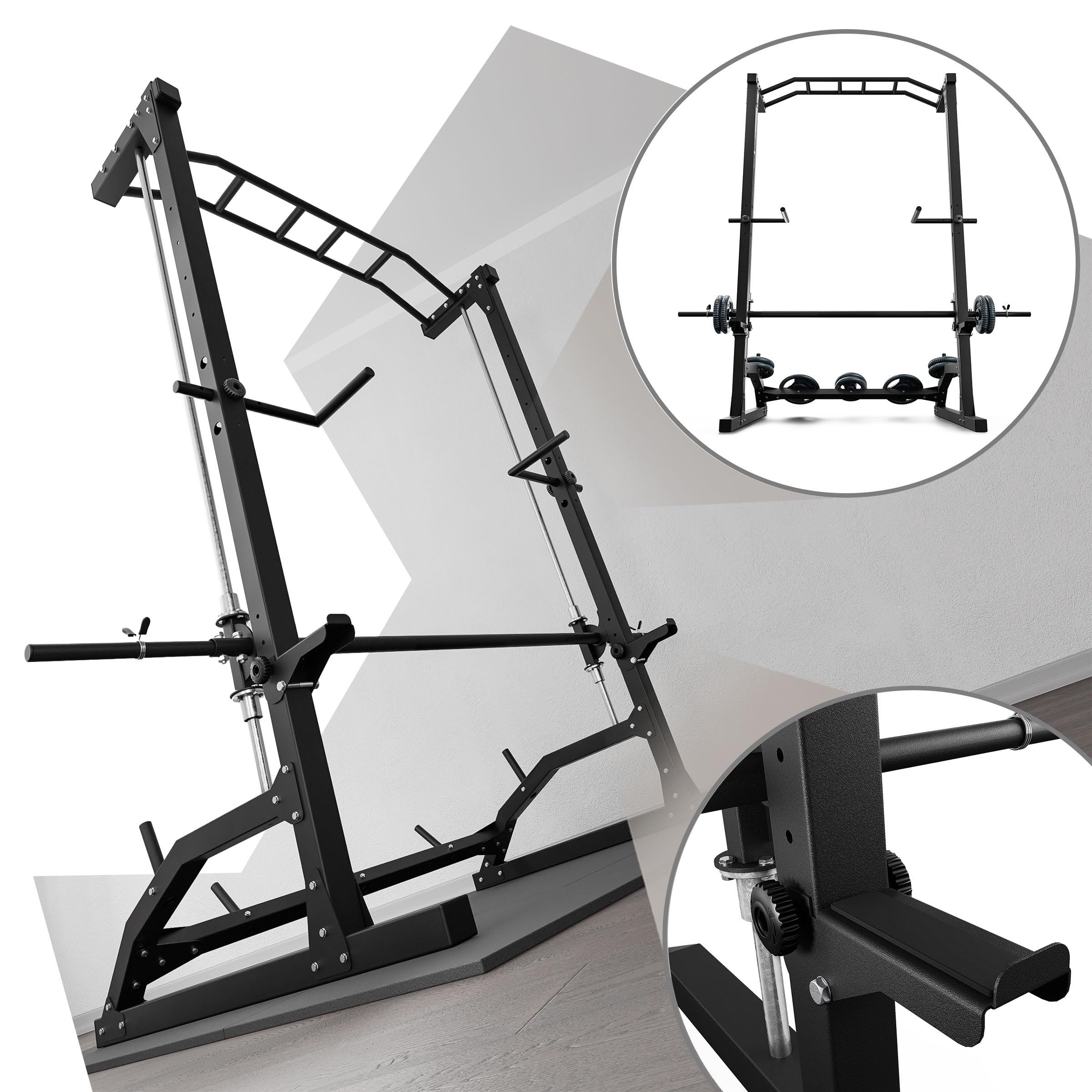 K-Sport: Smith Machine - Multiprensa I Dispositivo de Entrenamiento de Primera Clase para casa I guía de Movimiento de la Barra de Pesas - ejecución efectiva y Correcta ejecución