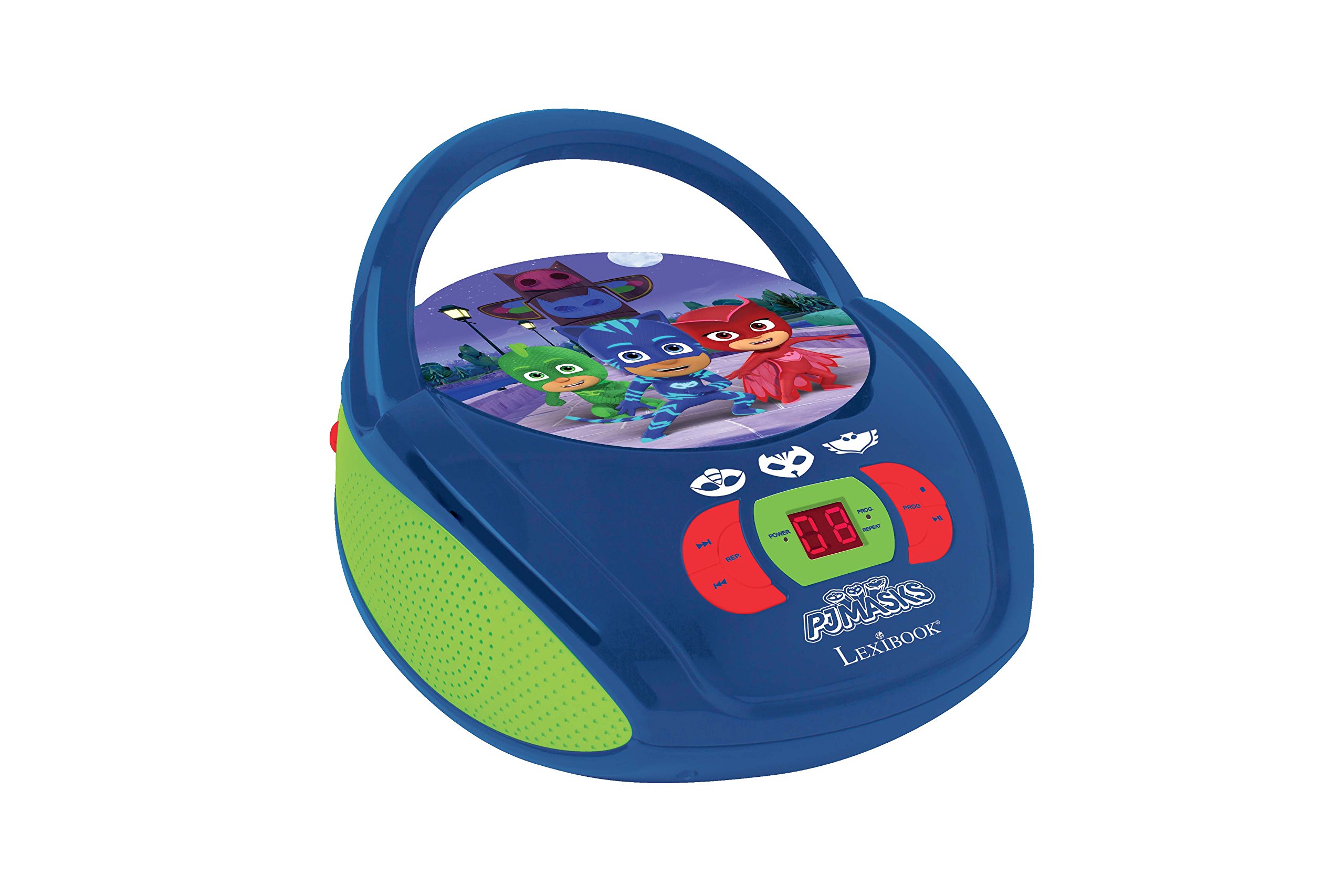 LEXIBOOKPJMasks CD Player, aux-in Jack, AC or Battery-Operated, Blue/Green, RCD108PJM, Norme