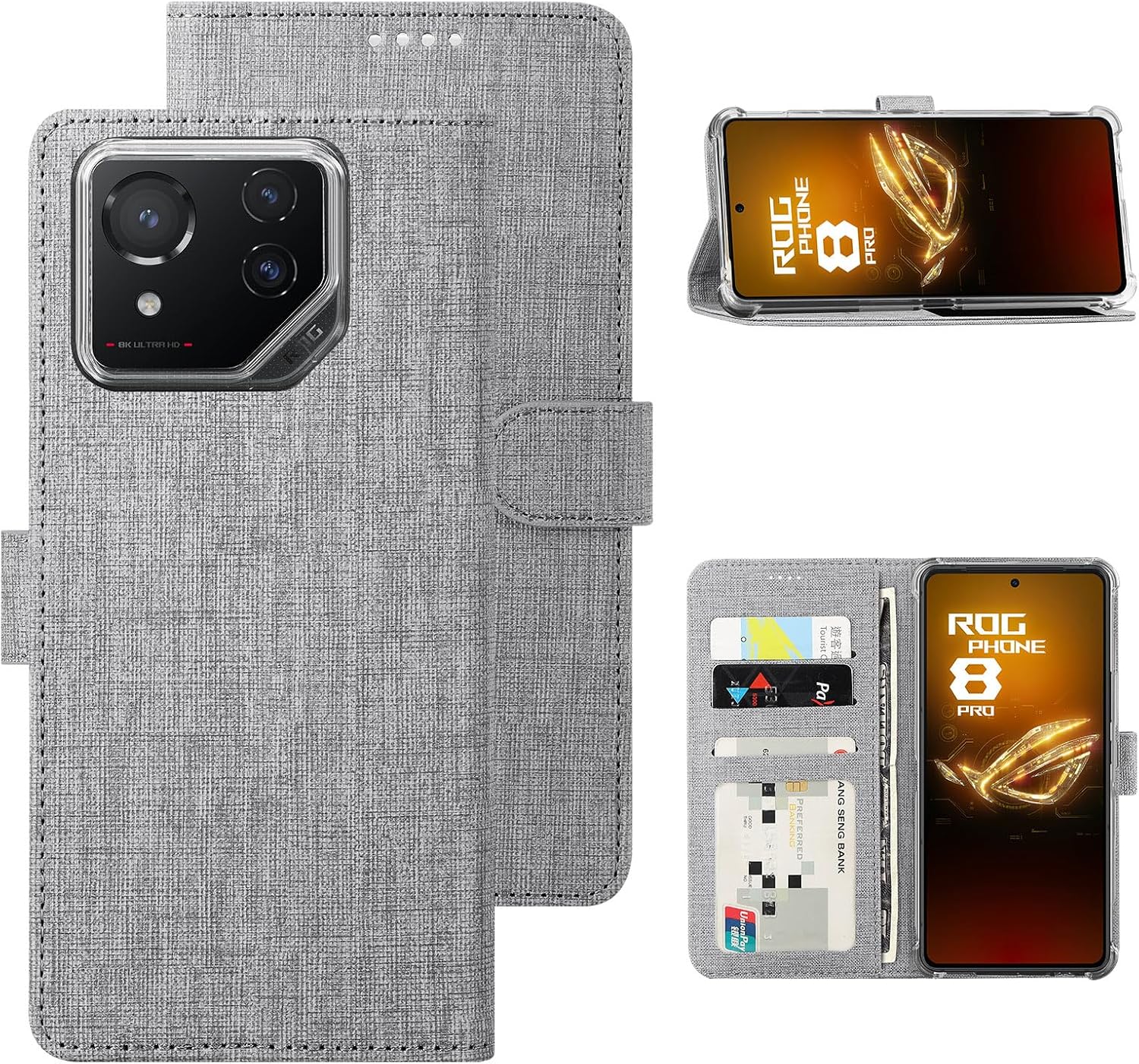 Amazon.com: Foluu for Asus ROG Phone 8/8 Pro Wallet Case, PU Leather ...