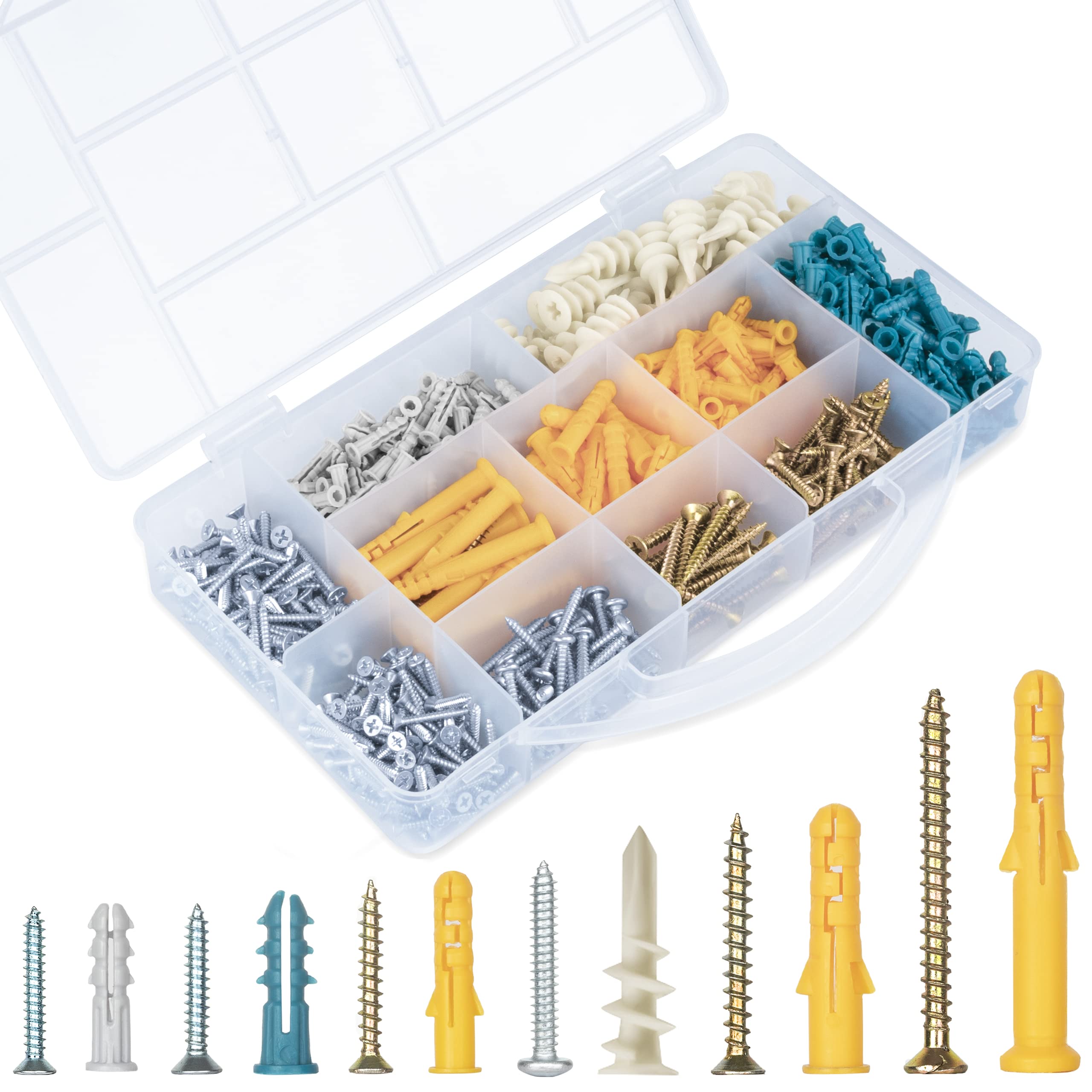 Buy KURUI Drywall Anchors and Screws Assortment Kit 530PCS, 265 Plastic