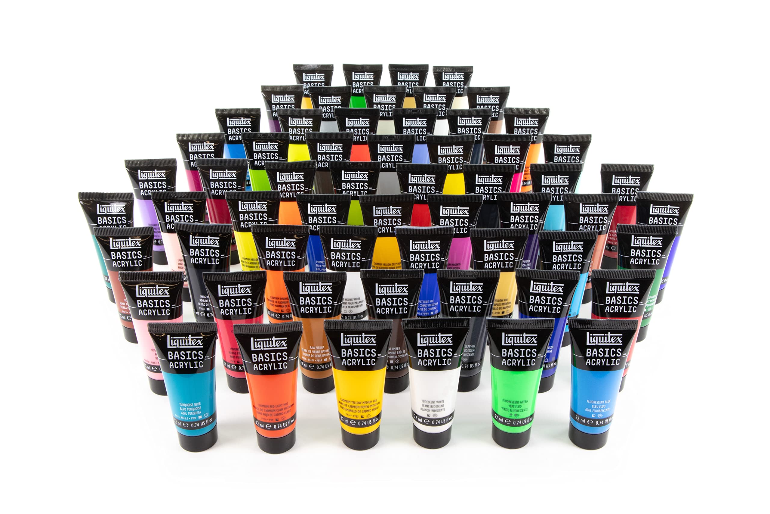 LIQUITEX BASICS - Juego de pintura acrílica de 60 tubos, 22 ml, exclusivo de Amazon