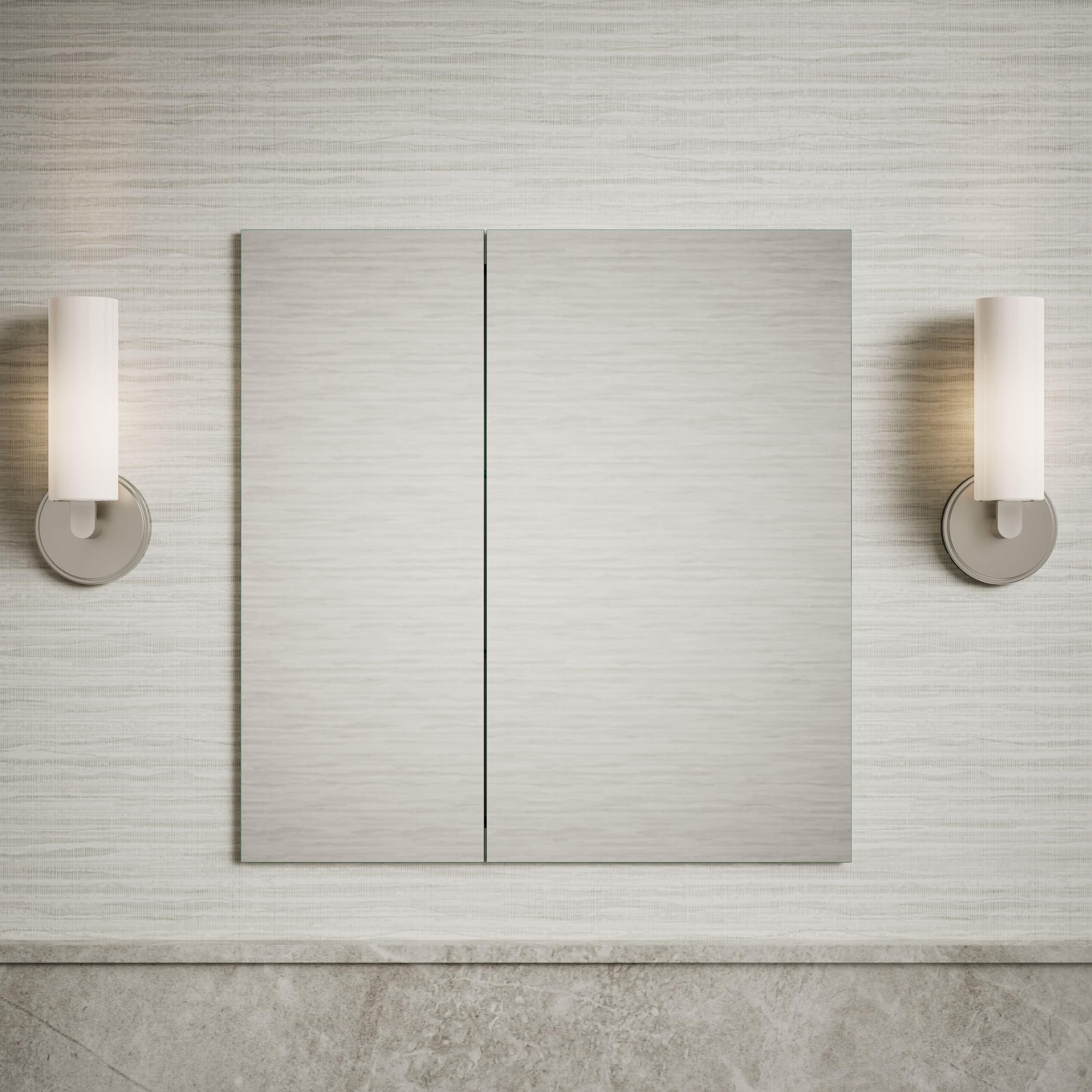 KOHLER Embark Slim Armoire à Pharmacie rectangulaire à 2 Portes en Aluminium 63,5 x 66 cm