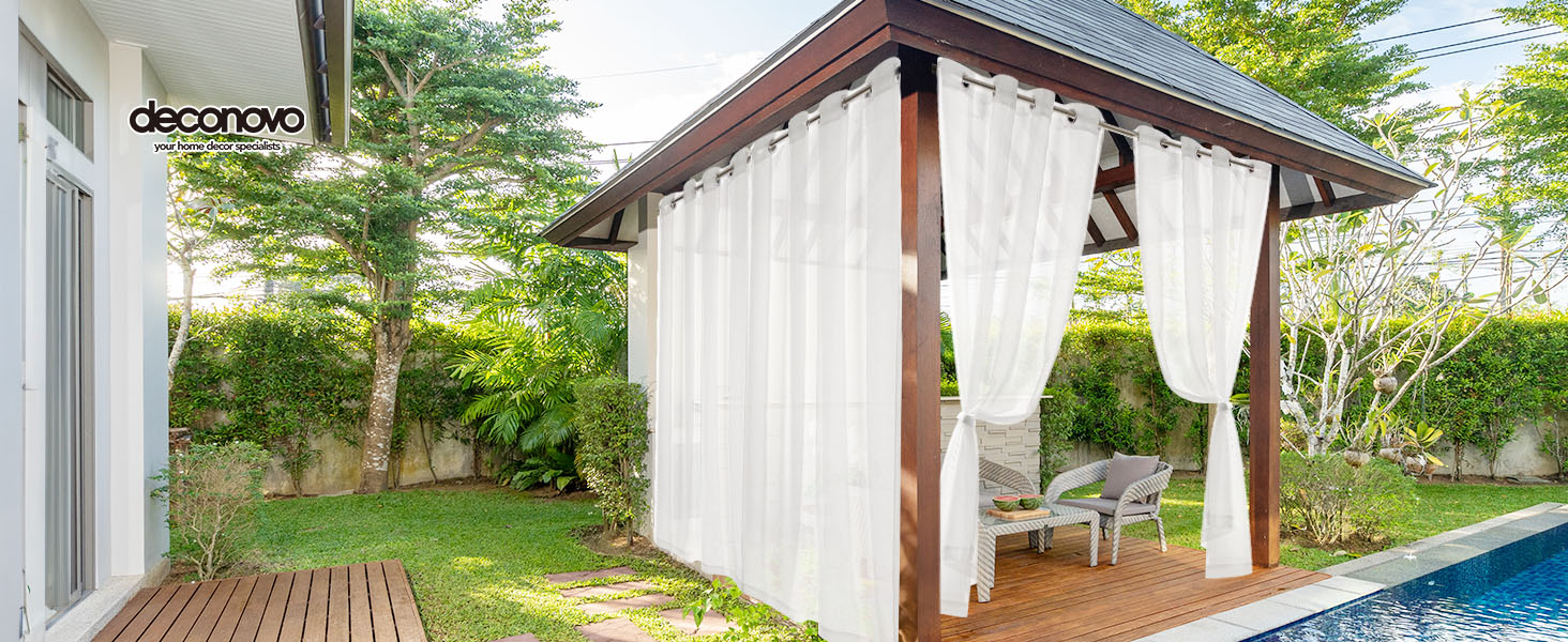 Amazon.com: Deconovo Outdoor Waterproof Sheer Curtains – UV