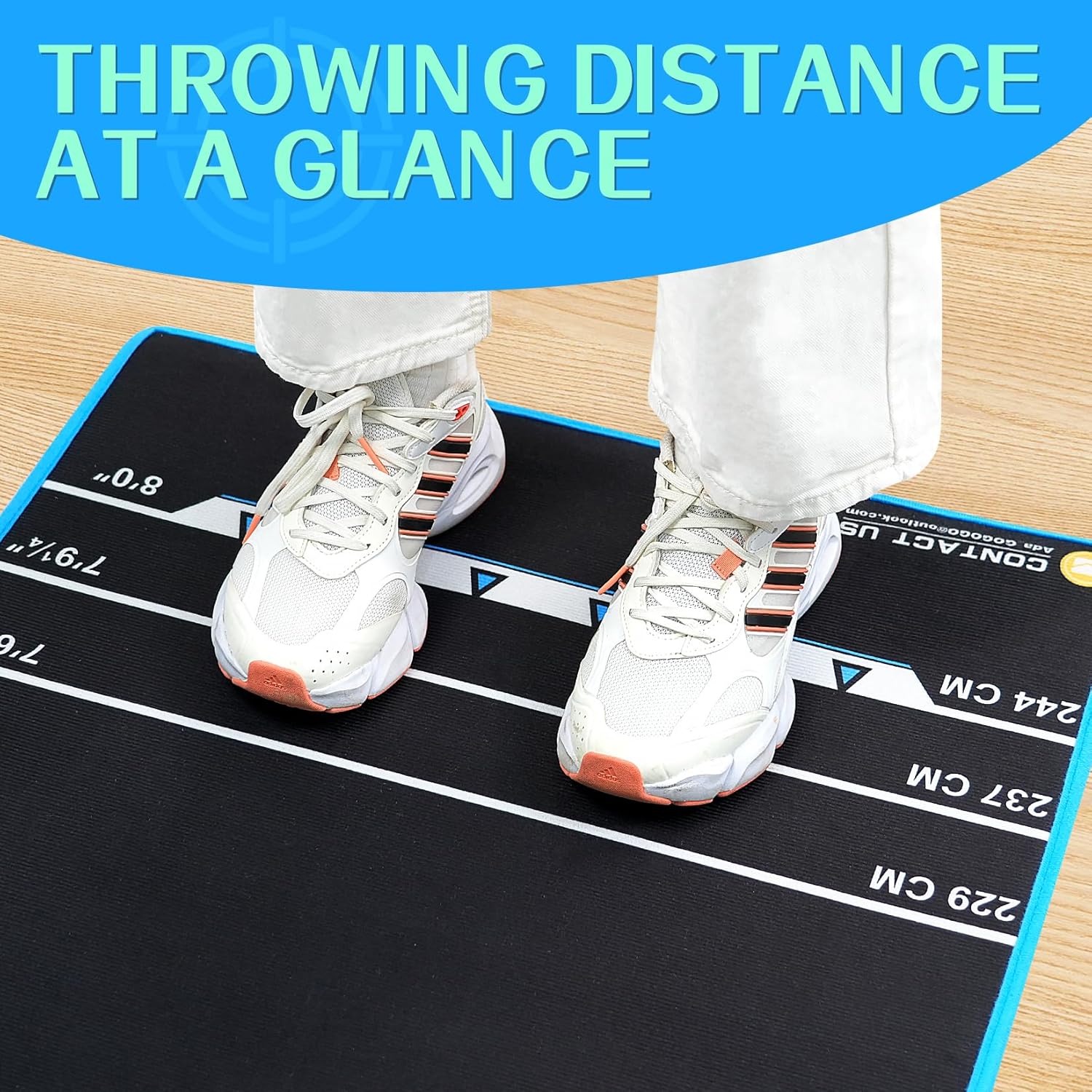 Turnart Darts Dart Mat,Darts Accessories Non Slip Carpet with Throw Line,Oche Mat with Soft Tip and Steel Tip Throw Line Distances,Dart Board Accessories