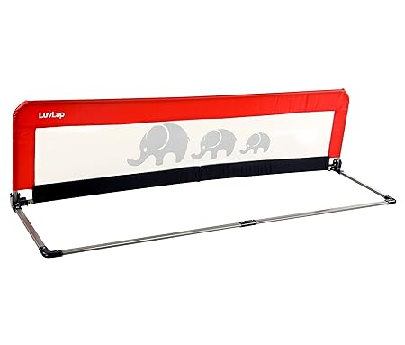 LuvLap Bed Rail Guard For Baby Safety (158.5cm x 42cm) -1 Pc- (Red)