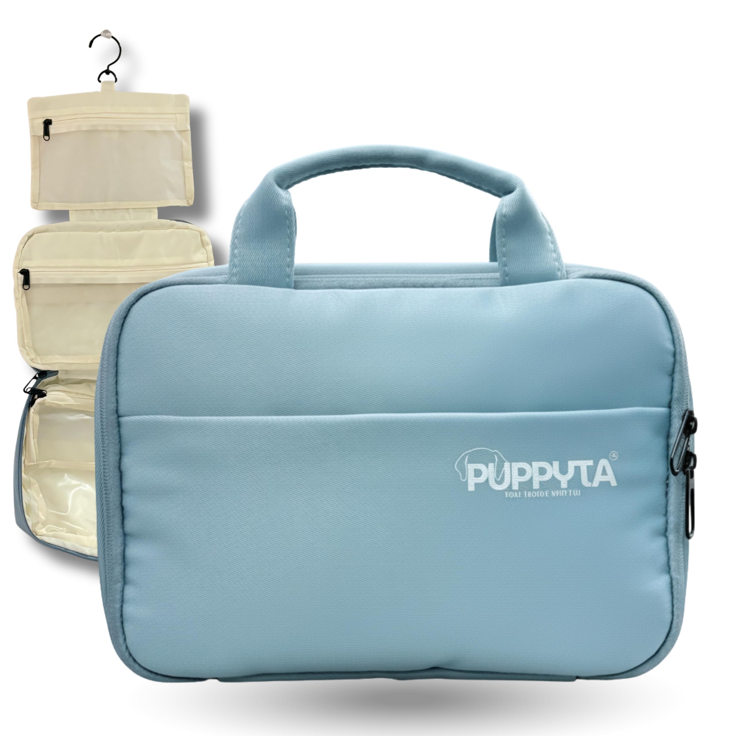 Water Resistant Toiletry Pouch for Men & Women – Travel Kit for Toiletries with Hanging Hook, Multi-Compartment Organizer, Lightweight & Spacious – Turquoise Blue | Free Travel E-Book-image-13