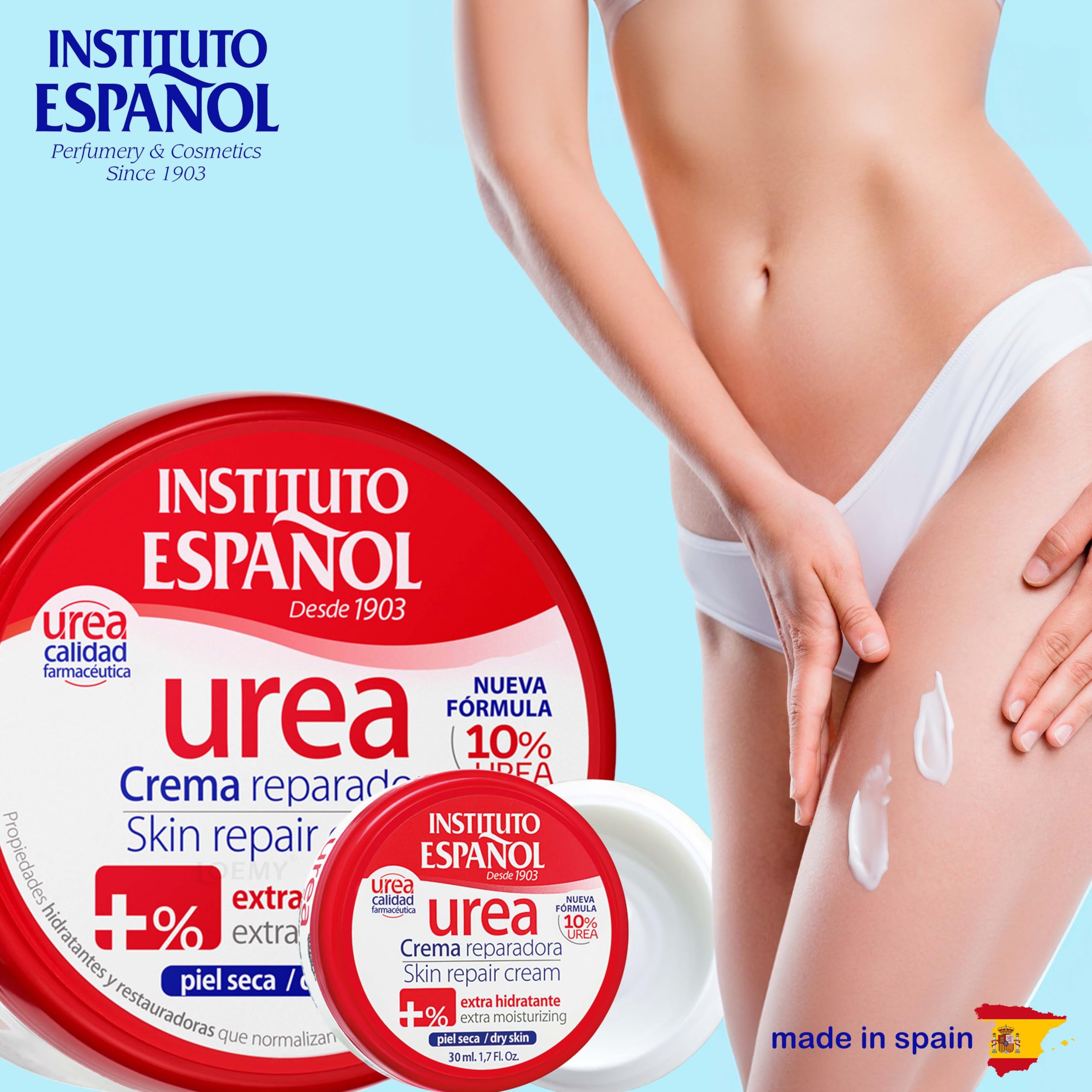 Instituto Español Crema Corpo Idratante per Pelle Secca e Screpolata, Crema Mani, Piedi, Rigenerante per Pelle Ruvidità, Tattamento Quotidiano con Alto Contenuto di Urea, Set Viaggio 430ml
