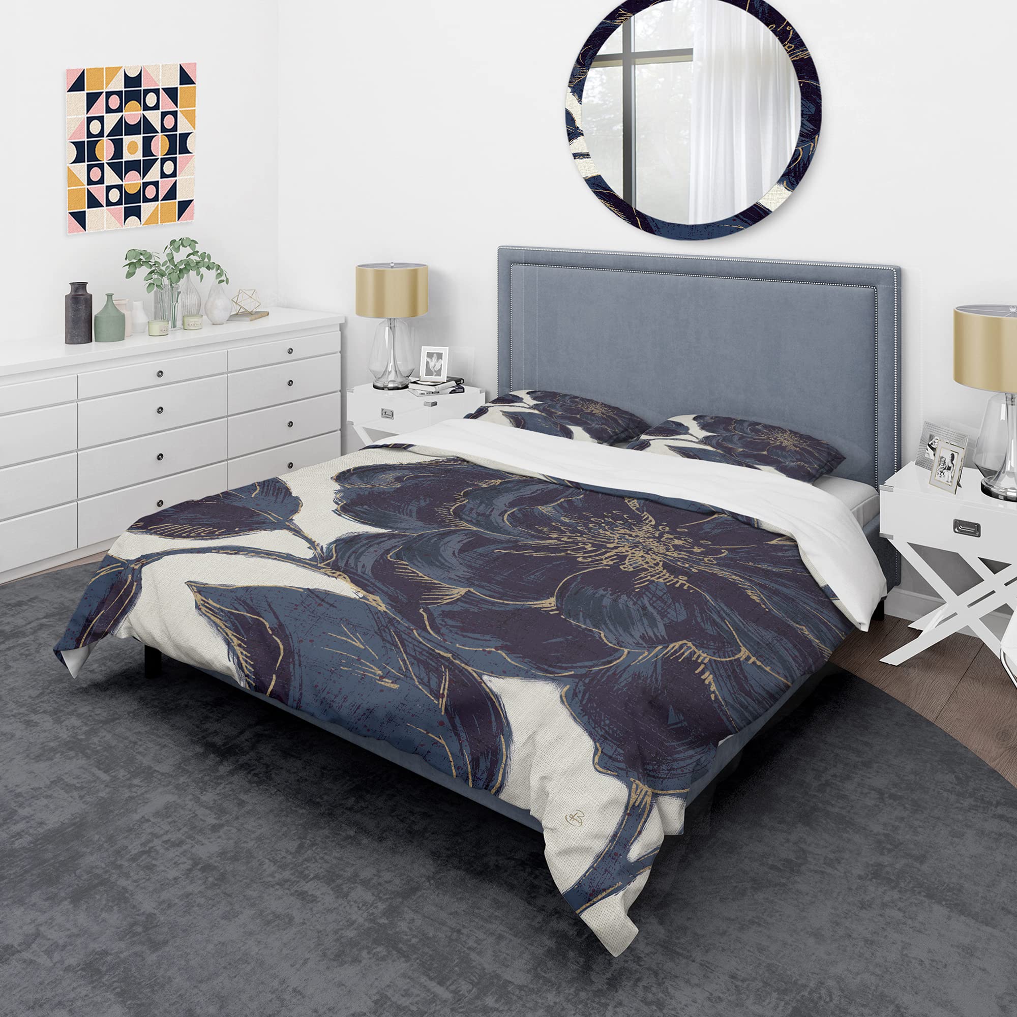 DesignQ 'Dark Rose Gilded Gold' Shabby 