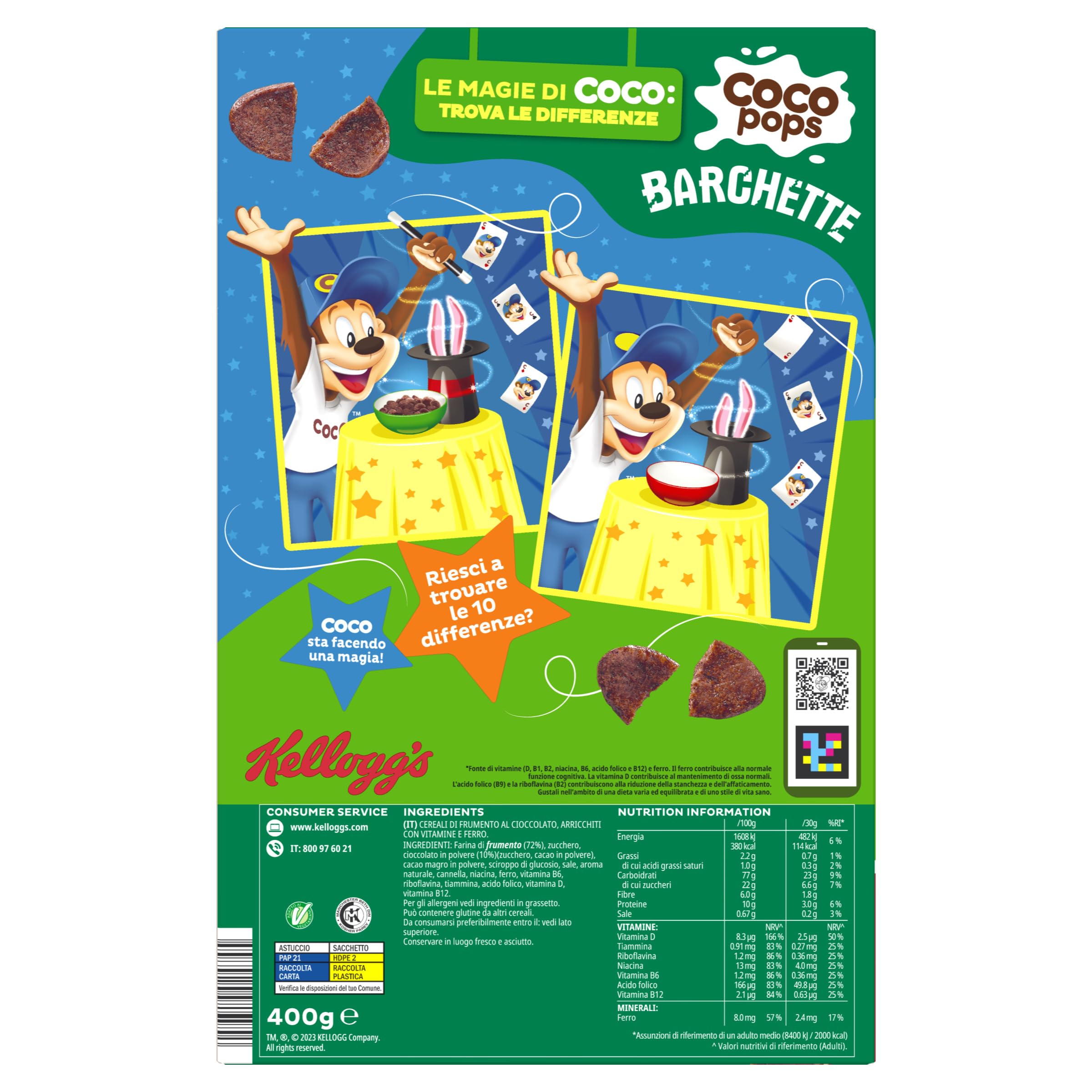 Kellogg's Coco Pops | Barchette al Cioccolato | con Frumento Tostato e Cioccolato | Confezione Singola da 400g (1 x 400g) - 2