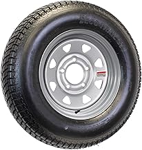 eCustomrim Mounted Trailer Tire Rim Assembly ST215/75D14 14 Inch Load Range C 5 Lug 4.5 Center Silver Grey Wheel - 2 Year Warranty w/Roadside