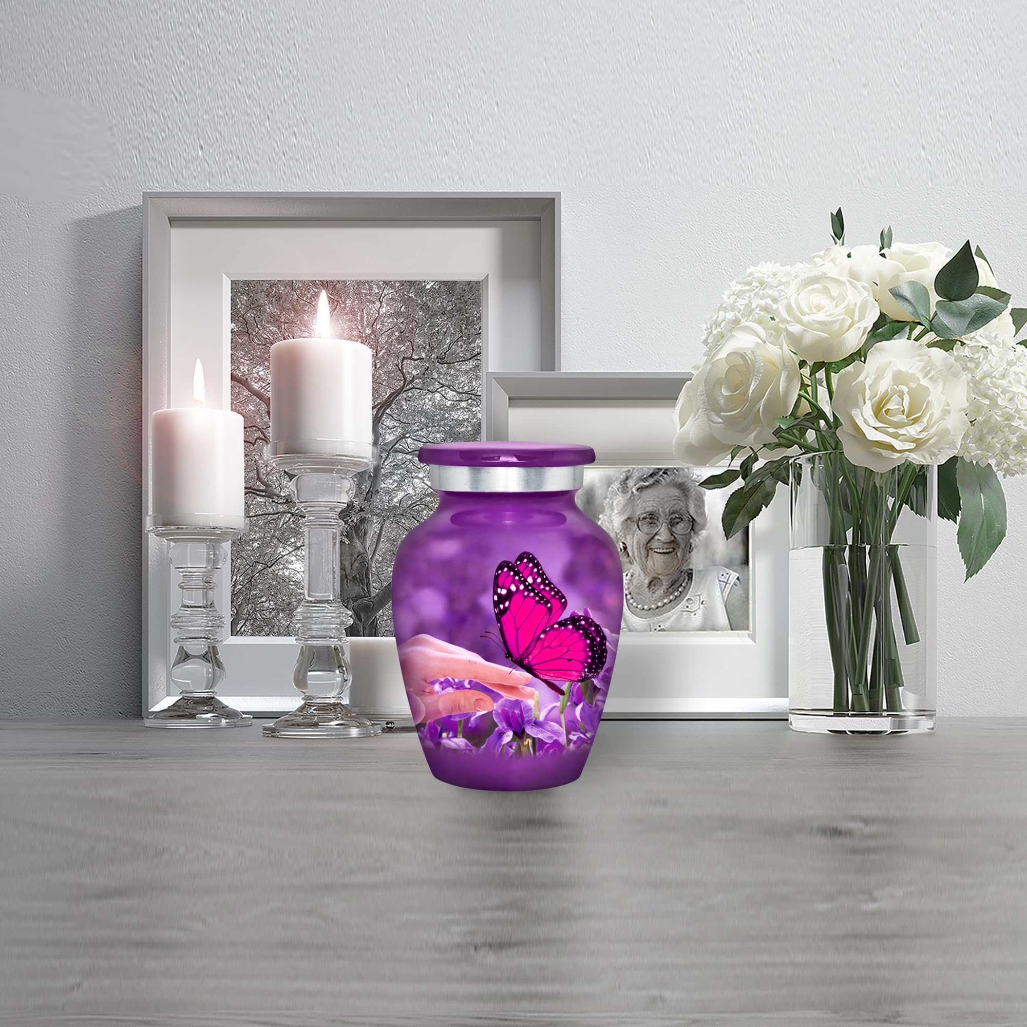 Trupoint Memorials Urnas de Recuerdo para Cenizas humanas, urnas pequeñas para Cenizas humanas, urnas en Miniatura para Cenizas con Bolsa de Terciopelo, urnas pequeñas para Cenizas humanas, Adultos,