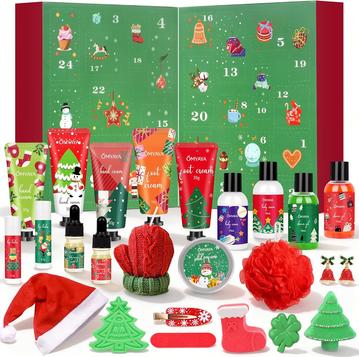Skincare Advent Calendar 2025 Adult Women -Bath & Body Christmas Bulk Gifts for Mom,Wife,Girlfriend,Coworkers,Beauty Advent Calendar Gifts Basket Set for Christmas Party Favors