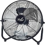 Vie Air 12 Inch Industrial Powerful and Quiet Heavy Duty Metal Floor Fan, Black - commissions earned