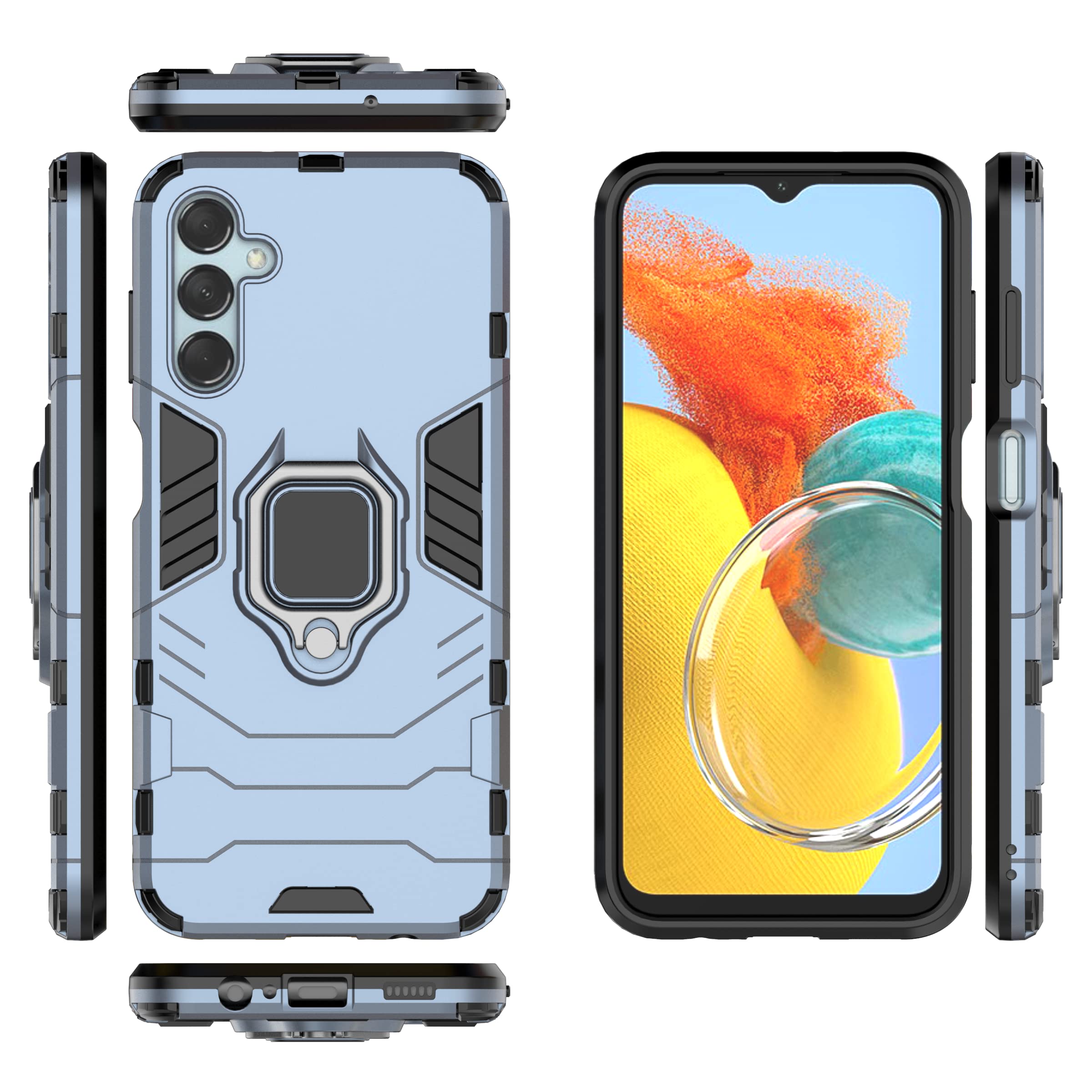 Case for Samsung Galaxy F14 5G Case Cover, Magnetic Phone Case Car Mount Bracket Shell Case for Samsung SM-M146B/DSN Galaxy M14 5G / SM-M146B/DS SM-E146B/DS Blue