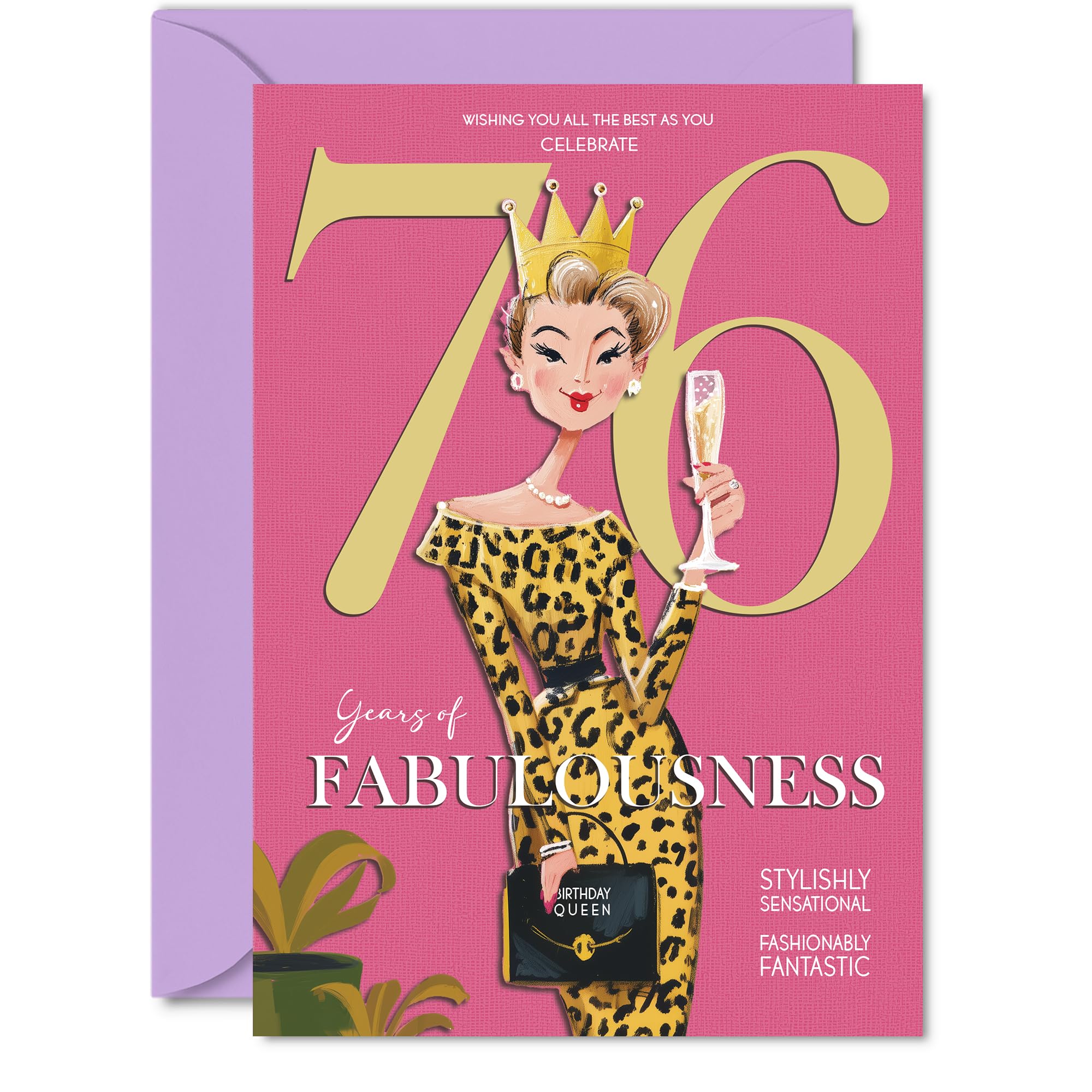 76th Birthday Cards for Women - Years Of Fabulousness - Happy Birthday Card for 76 Year Old Woman Sister Grandma Nanny Cousin, A5 Bday Greeting Cards