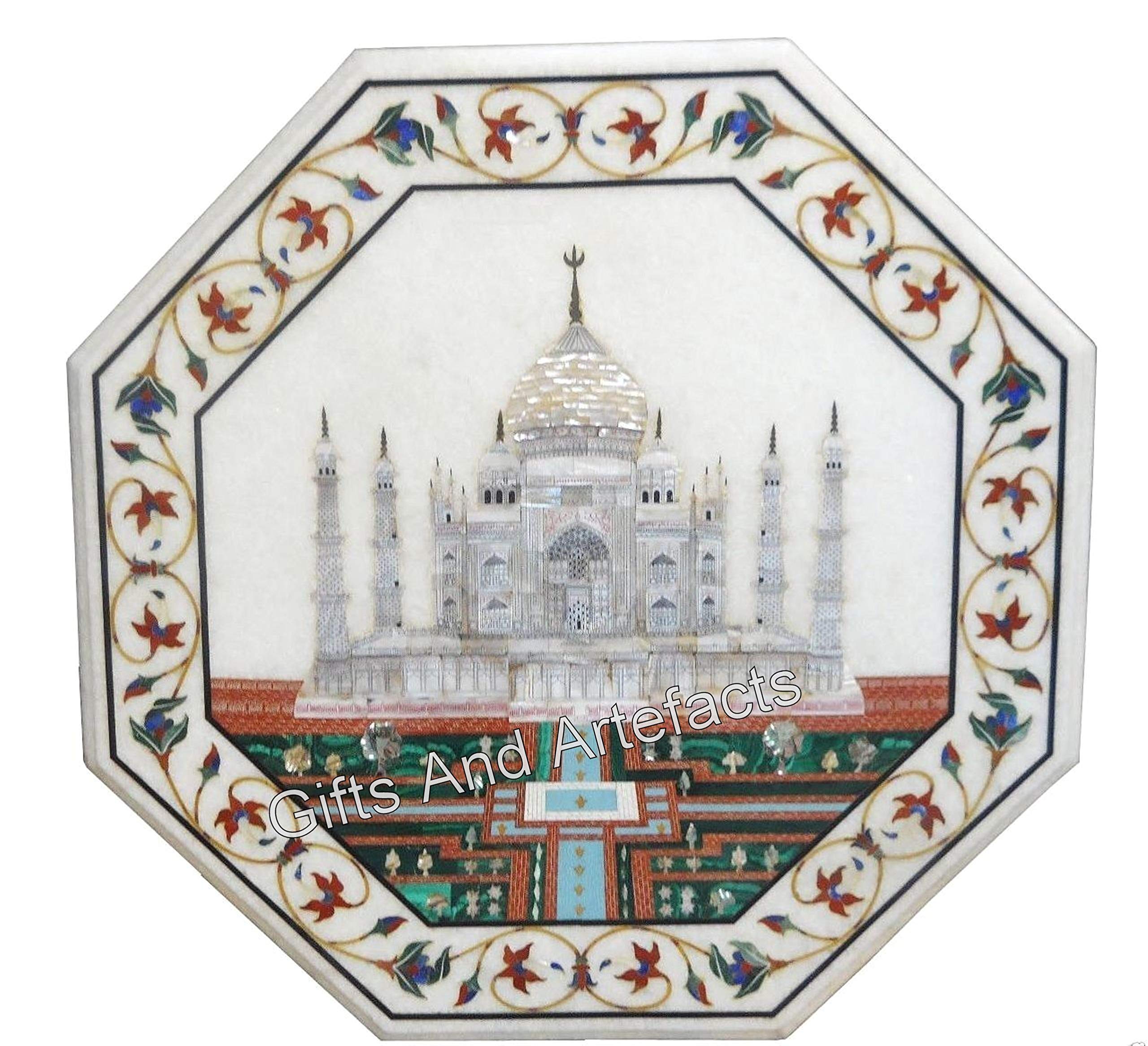 Dessus de table Taj Mahal en marbre incrusté Heritage Art