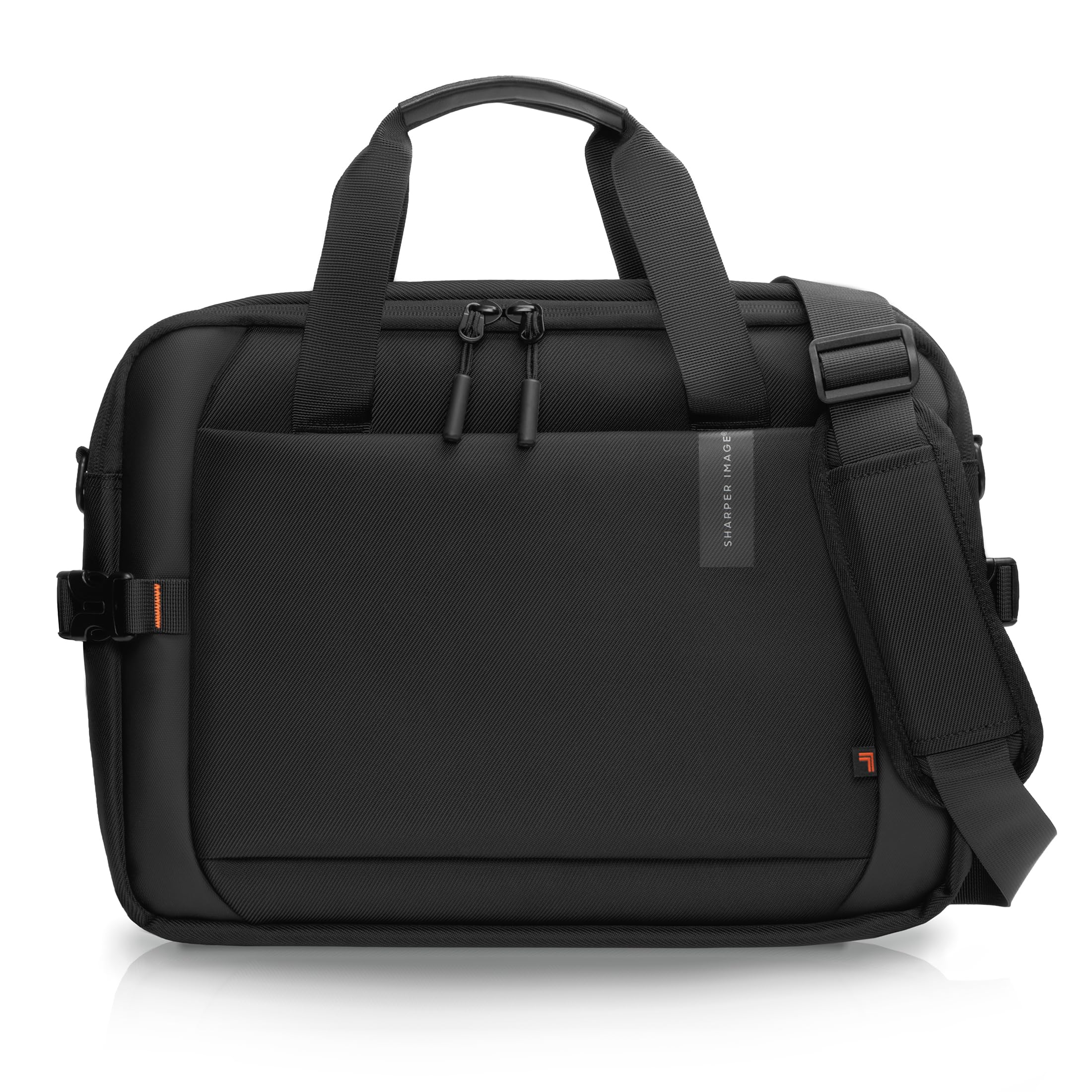 Sharper Image Messenger Briefcase for Men, Laptop Bag fits up to 17” Computer, 19L Water Resistant Crossbody Shoulder Bag with Strap for Work, School,