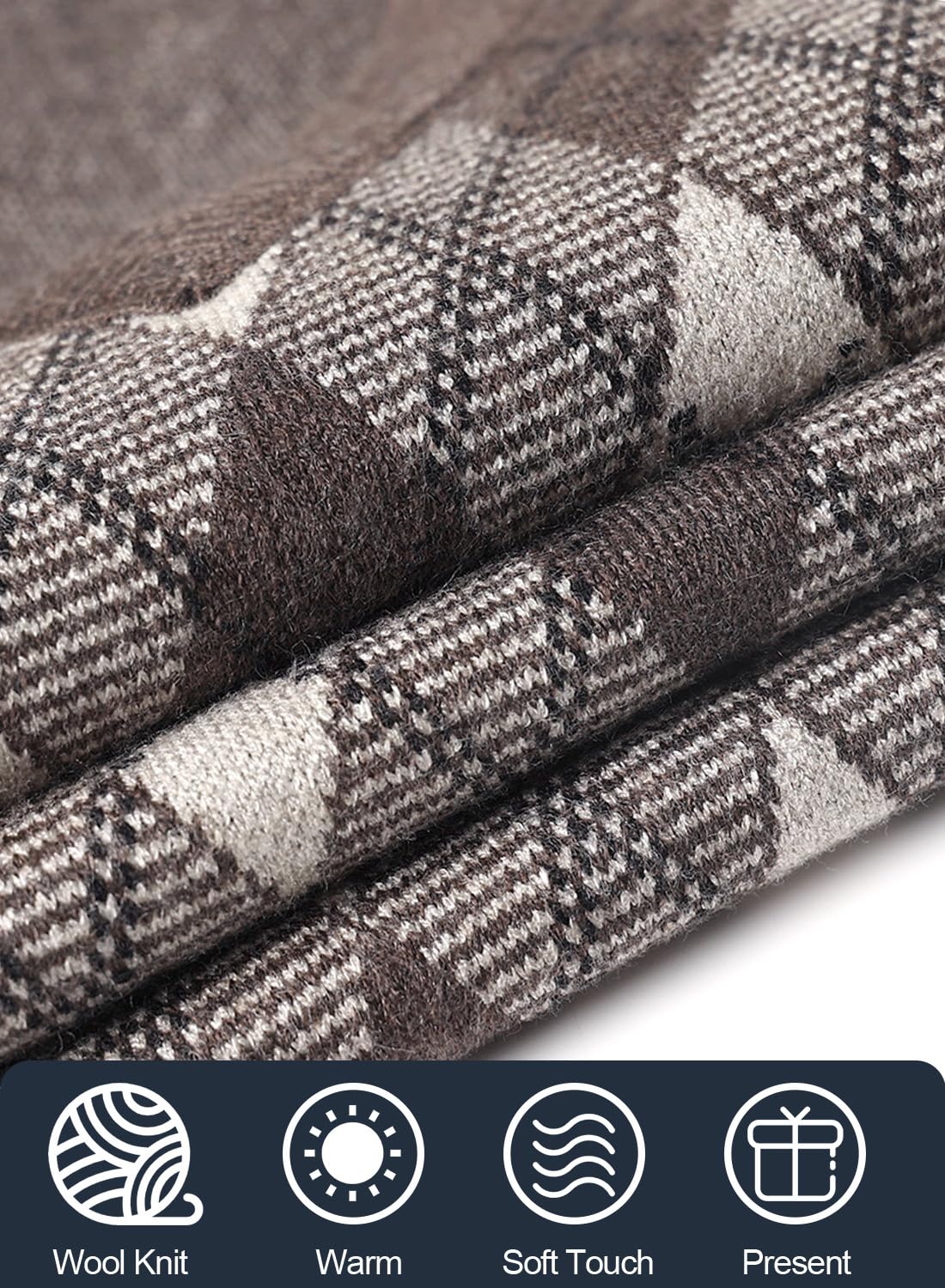 Chaleco de Punto sin Mangas para Hombre V-Cuello a Grueso Cuadros Negocios Jerséis Chaleco Caballero Suéter Chaqueta de Diamante Invierno Otoño