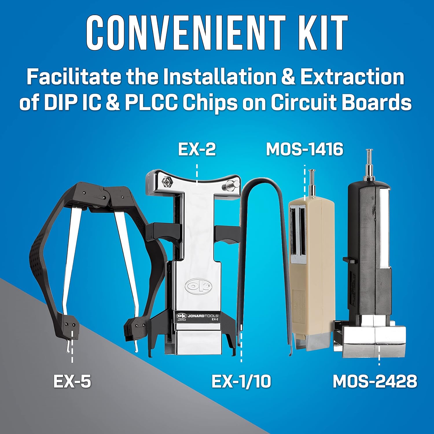 Jonard Tools WK-7 IC Insertion Extraction 5 Piece Tool Kit