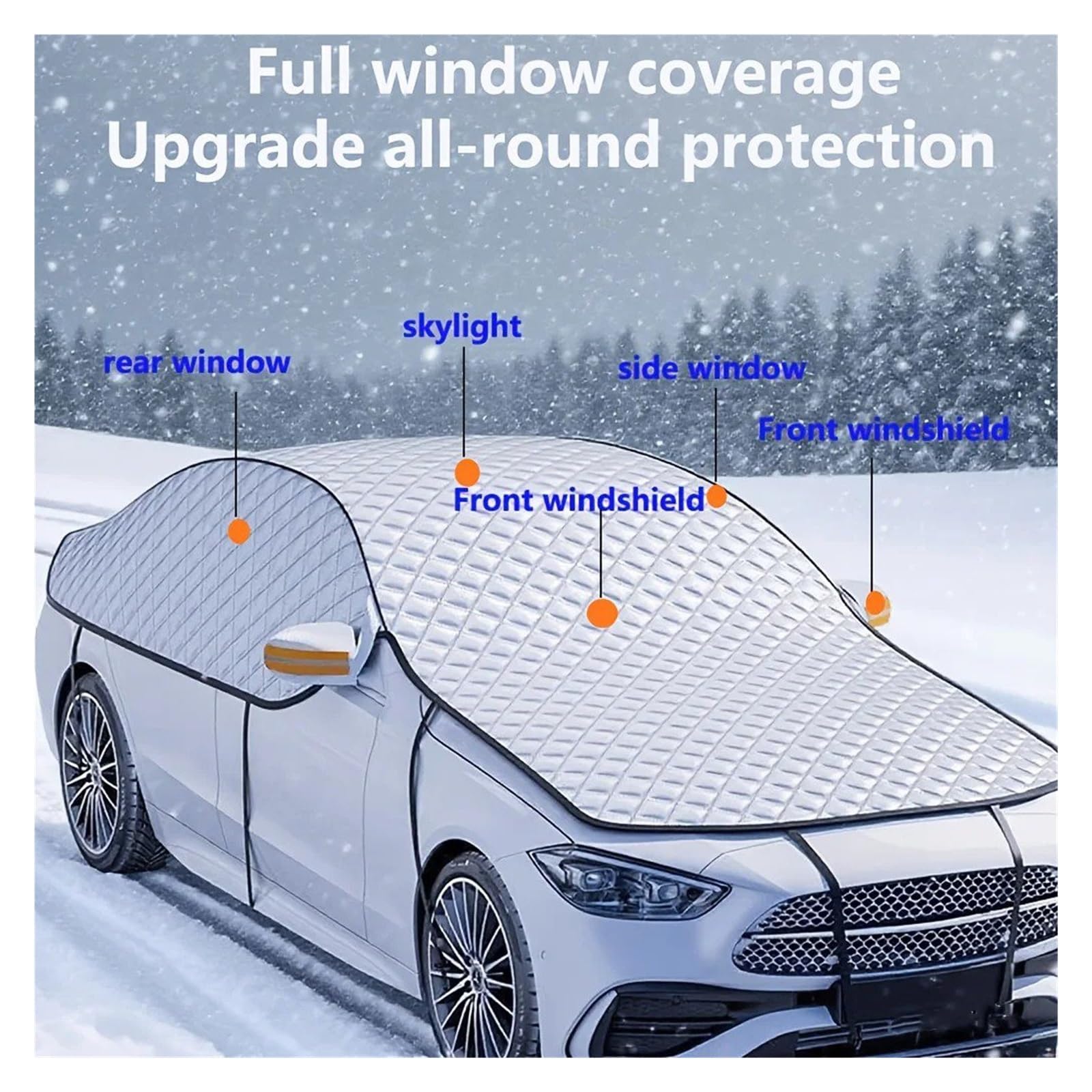 Copriparabrezza Inverno Esterno Telo Copriauto in Tessuto Oxford Rinforzato Protezione Solare Antineve E Antigelo Accessori(for Sedan)