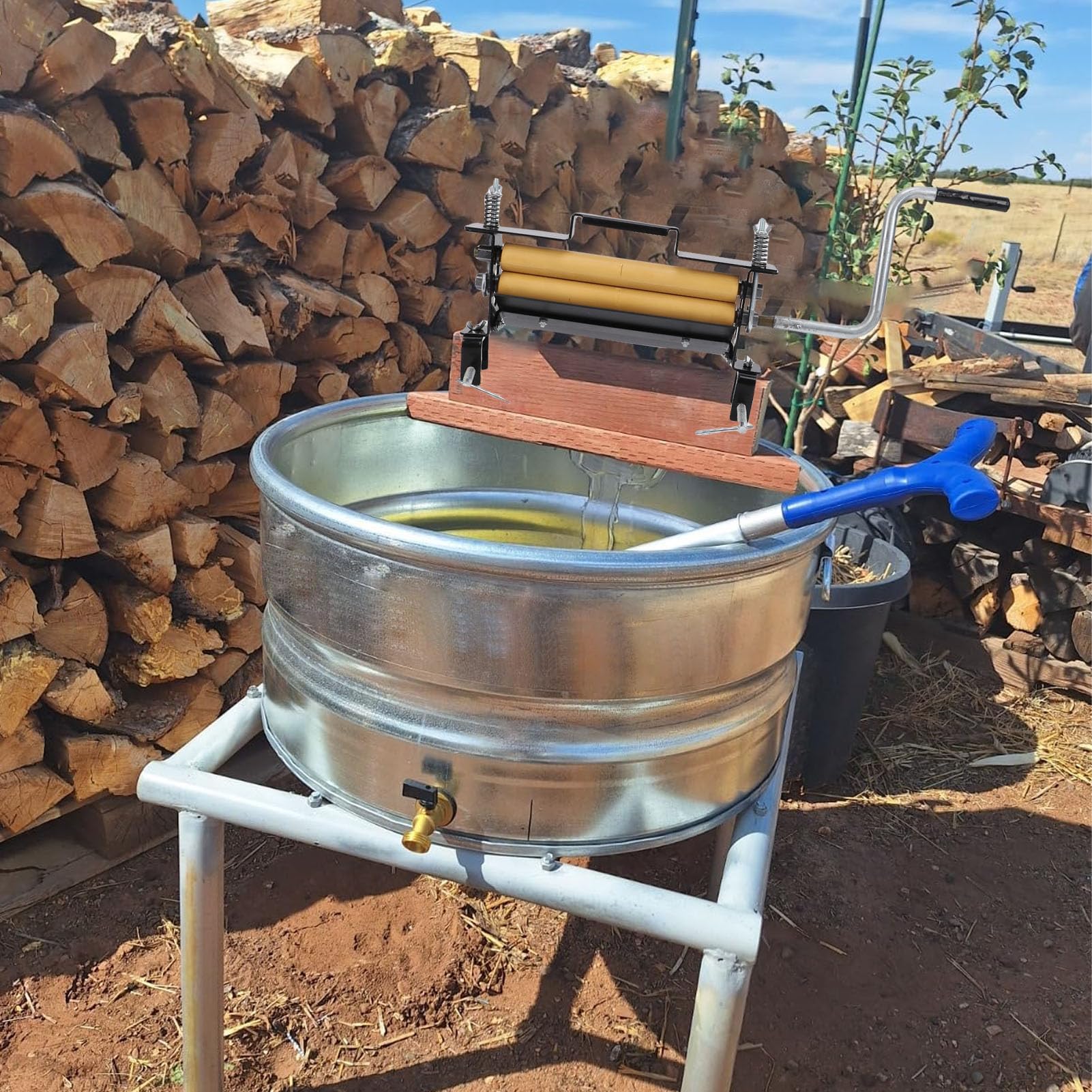Ejoyous Repasseuse à Linge, Essoreuse Manuelle à Manivelle Robuste avec Rouleaux en Caoutchouc Haute densité pour Le Linge, Le Lavage de Voiture et la Vie